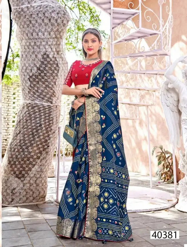 5D Designer Radhe 13 Soft Reshmi Cotton Wholesale Fancy Sarees Catalog - Image 4