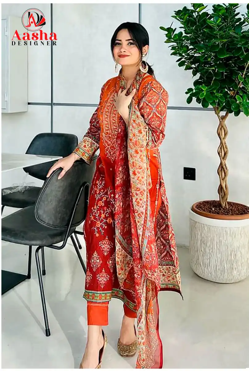 Aasha Designer Harsha Vol 4 Pure Cotton Print Wholesale Pakistani Salwarb Suit Catalog - Image 2