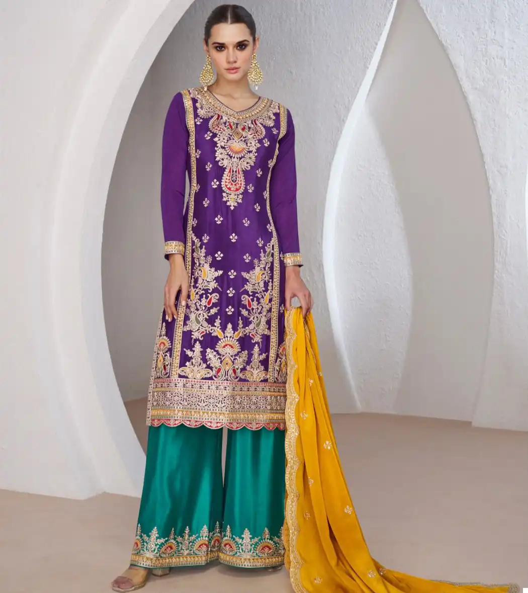 Aashirwad Minali Premium Chinnon Silk Wholesale Designer Readymade Salwar Suit Catalog