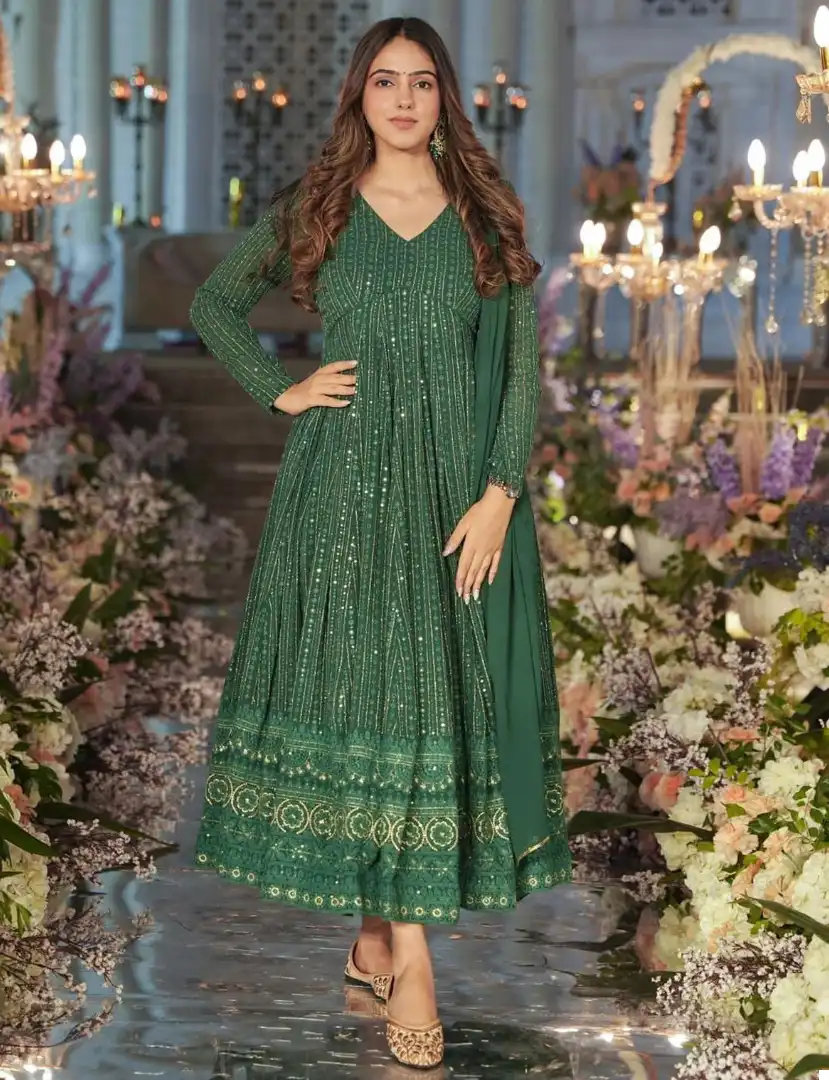 Aayaa Devi Vol 1 Faux Georgette Wholesale Designer Long Gown with Dupatta Catalog