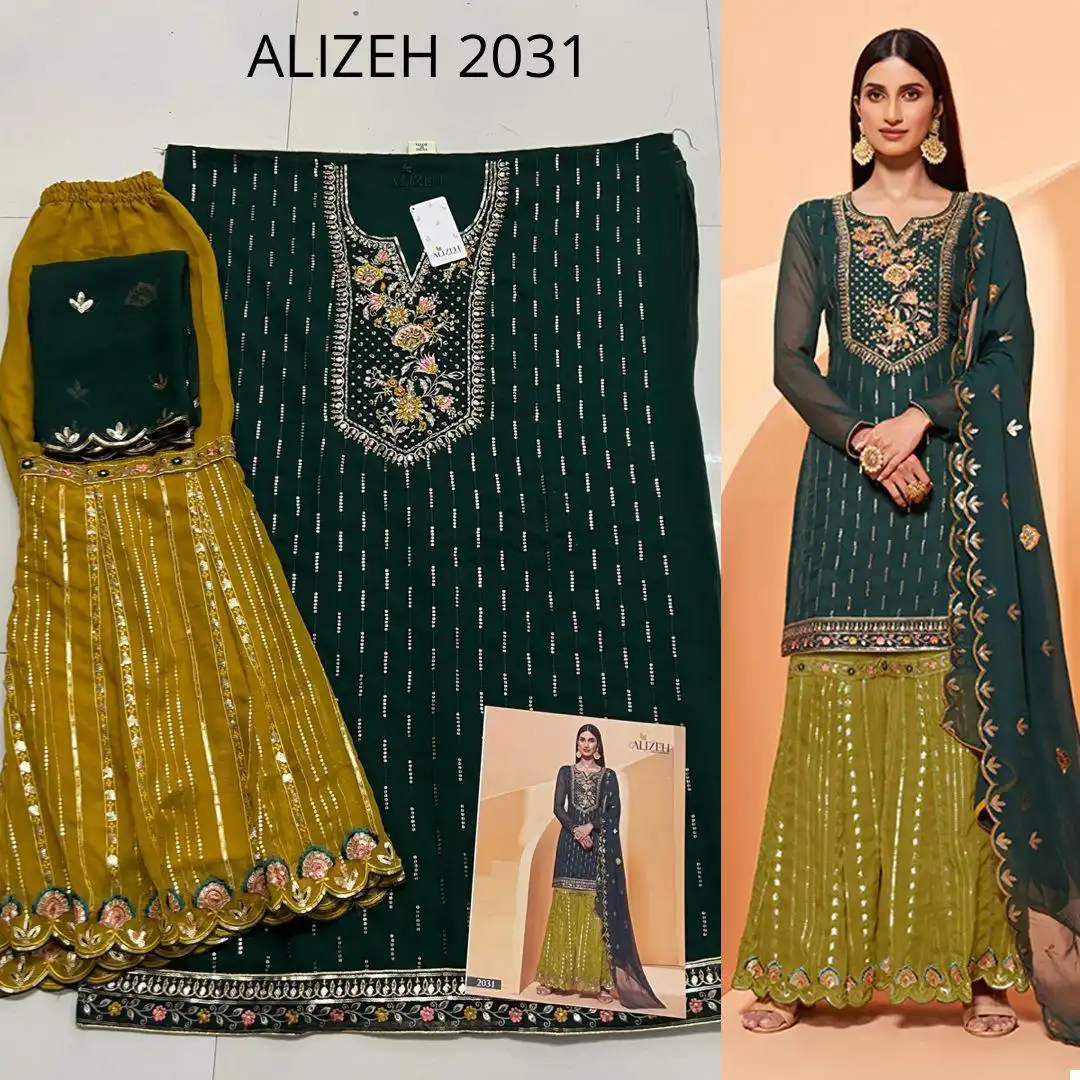 Alizeh Zaida Vol Hit Design 2031 Georgette Wholesale Designer Salwar Suit - Image 2