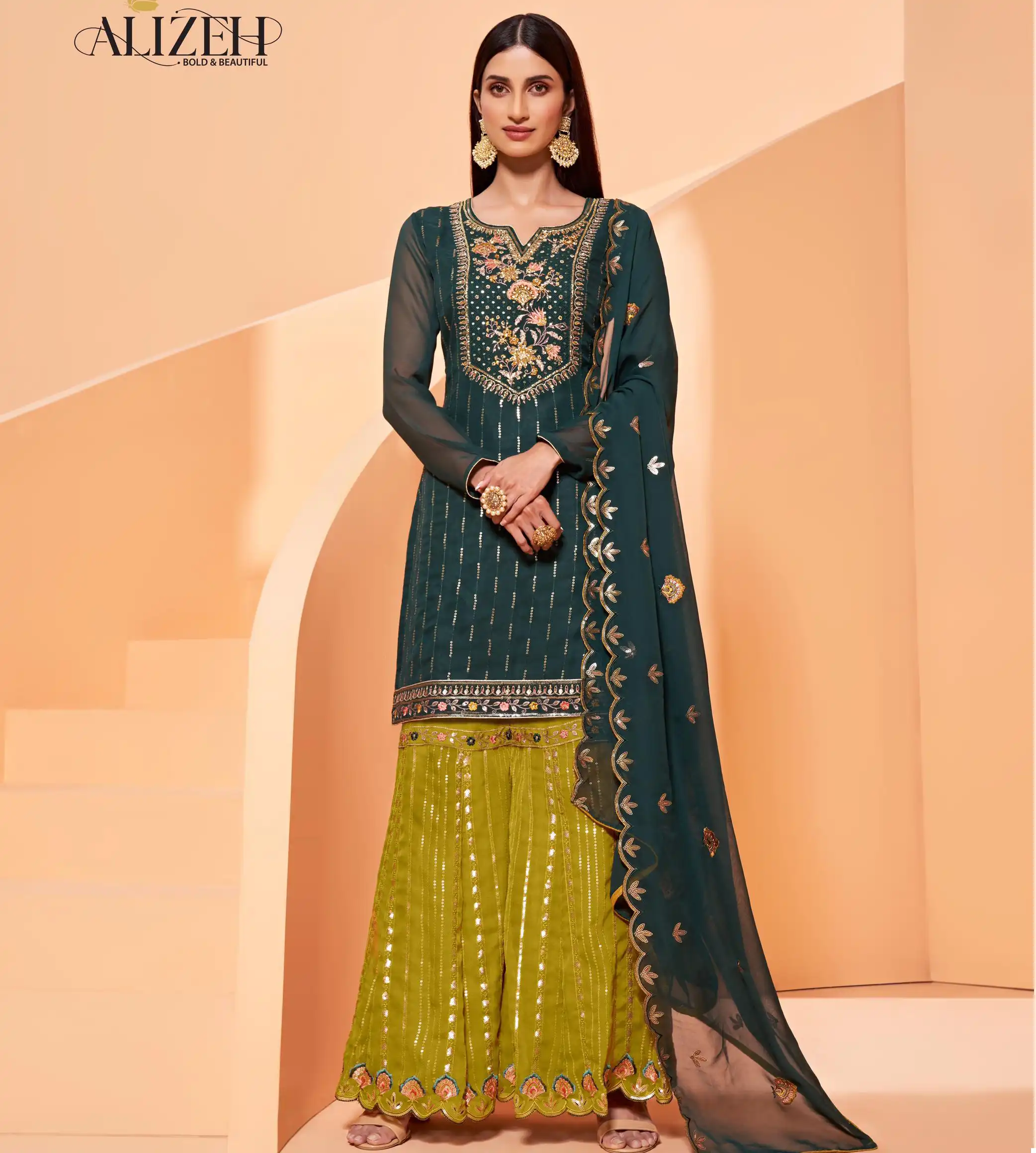 Alizeh Zaida Vol Hit Design 2031 Georgette Wholesale Designer Salwar Suit