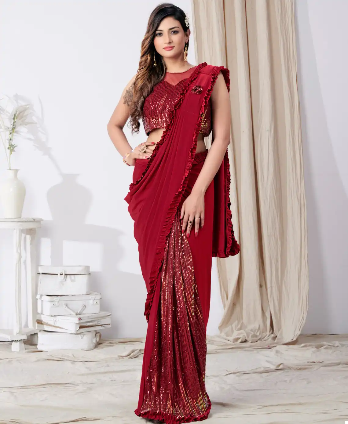 Amoha Design No 101790 Importedlycra Wholesale Fancy Readymade Sarees Catalog