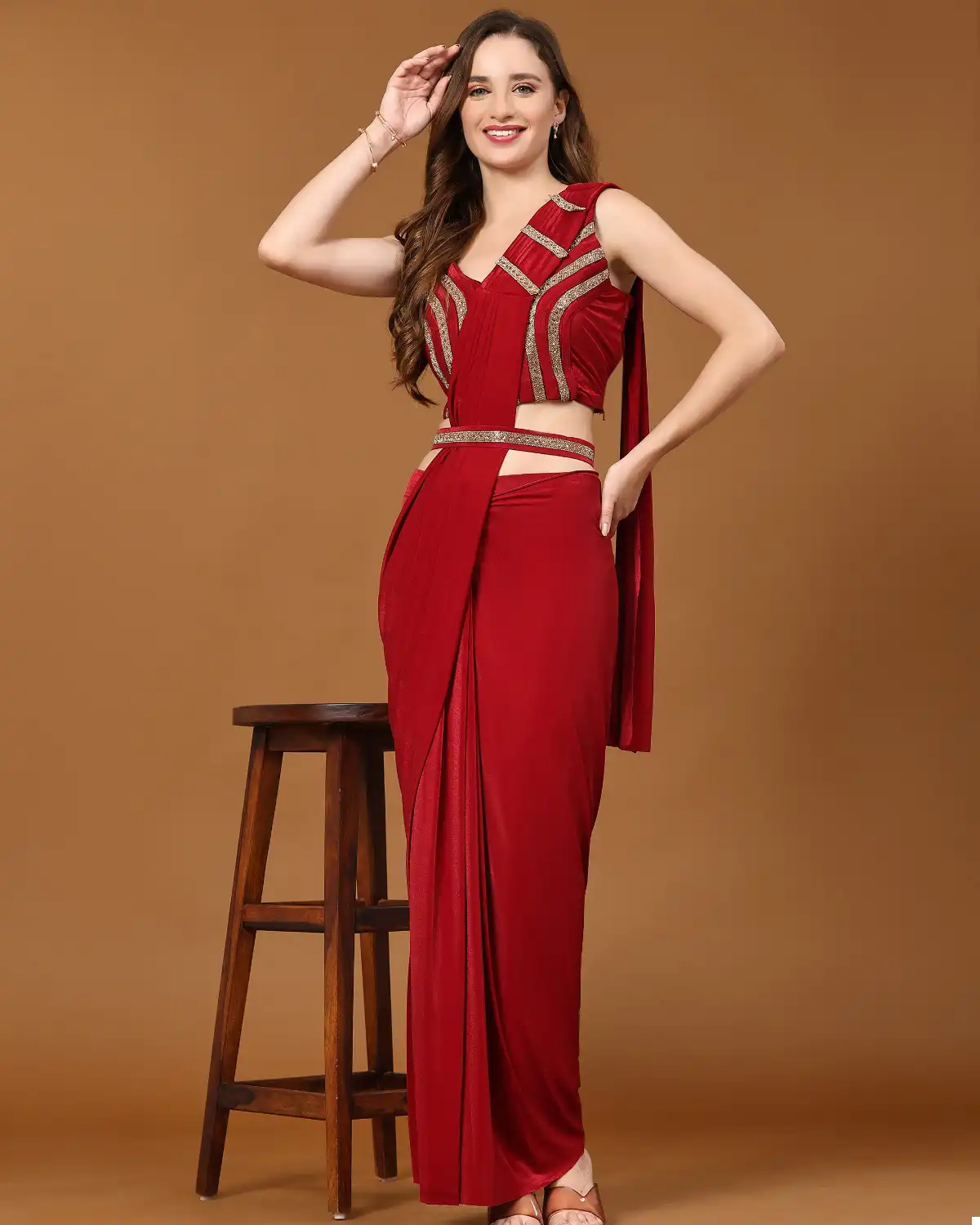 Amoha Design No 101992 Imported Crystle Wholesale Fancy Readymade Sarees Catalog