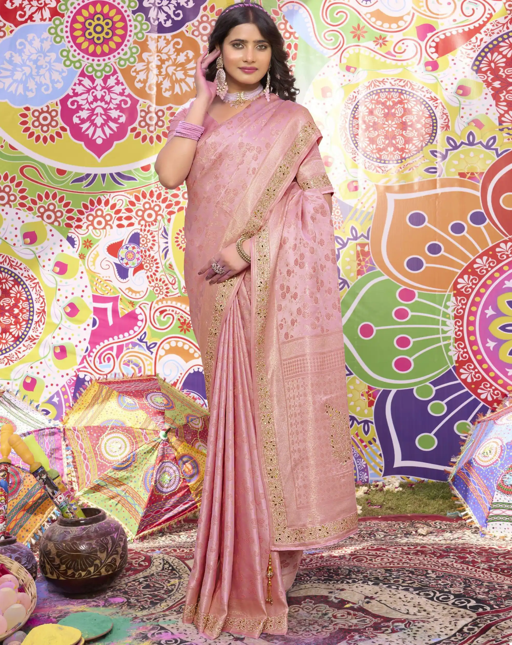 Anantesh Vishvasundaree  Sartin Silk Wholesale Fancy Saree Catalog