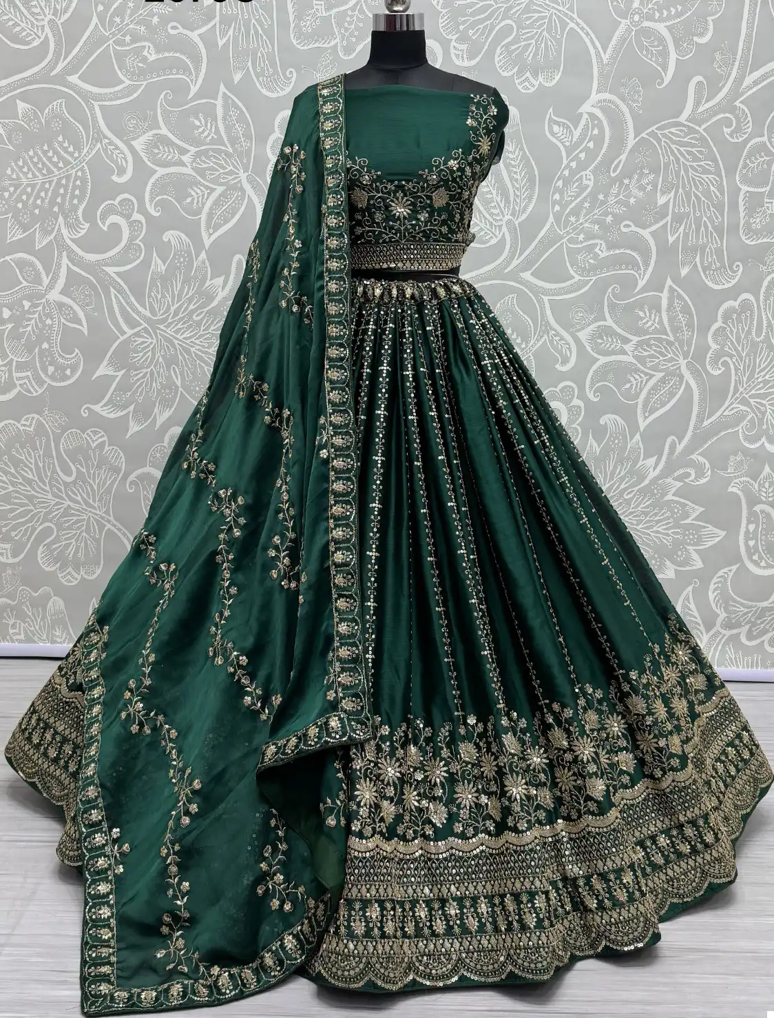 Anjani Art 2673A To 2673C Satin Chiffon Wholesale Lehenga Catalog