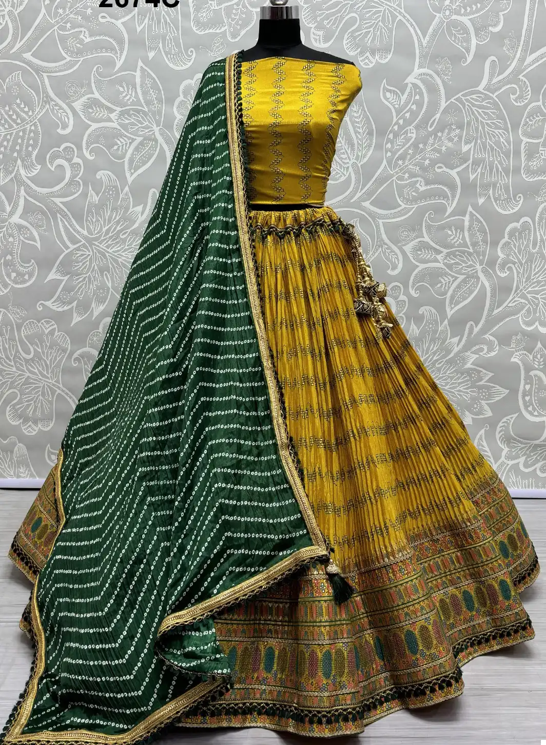 Anjani Art 2674A To 2674C Chiffon Wholesale Lehenga Catalog