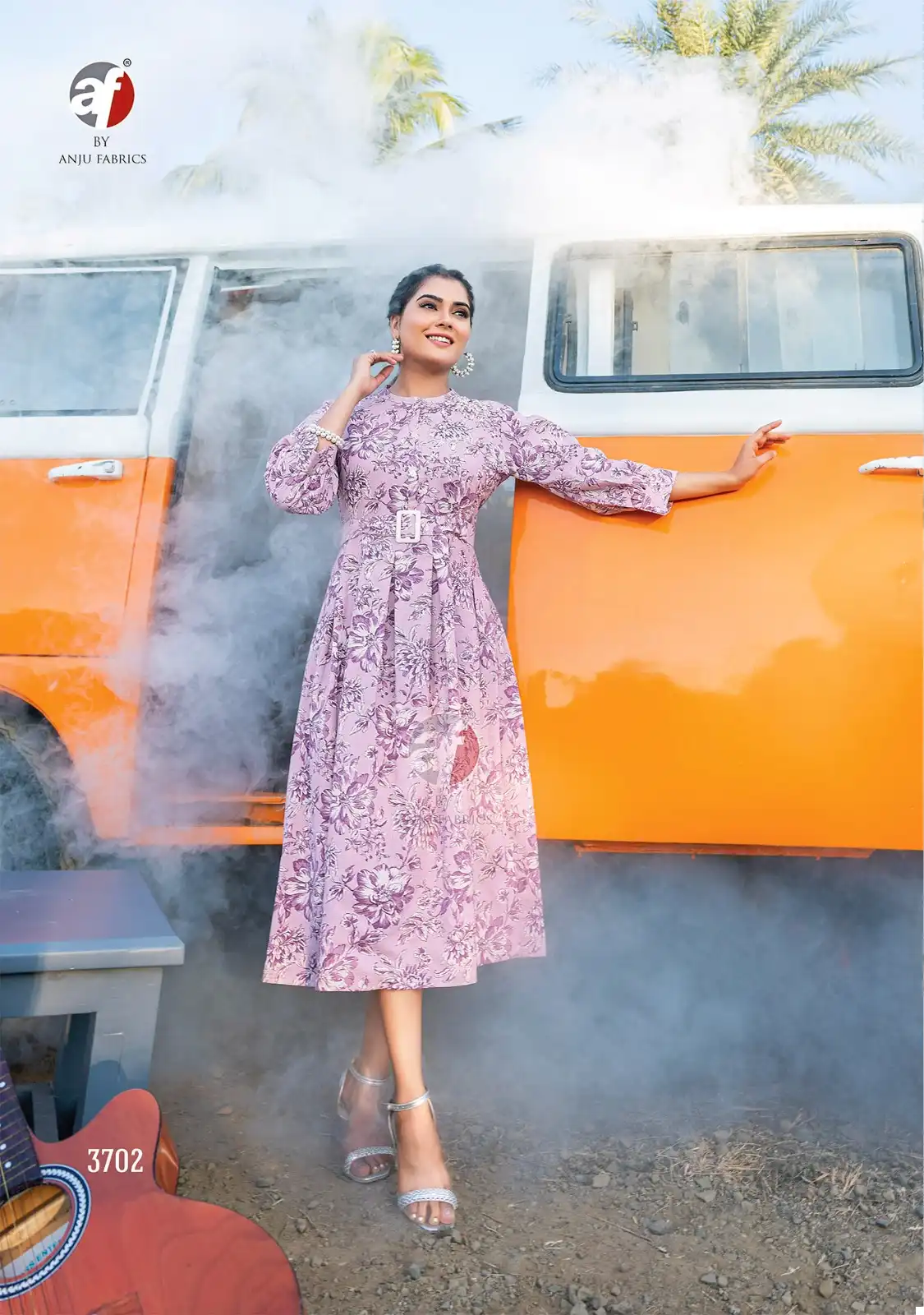 Anju Fabric Attitude Vol 2 Cotton Flex Butterfly Net Wholesale Fancy Kurtis Catalog — Wholesale Kurtis, Anju fabric wholesale from Surat - Gallery Image 3