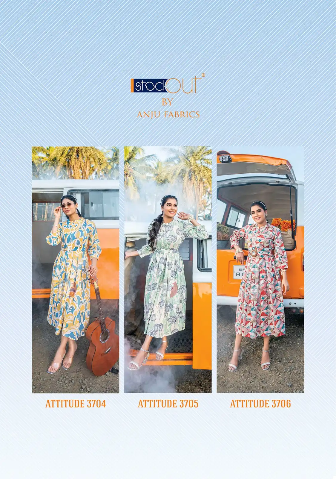 Anju Fabric Attitude Vol 2 Cotton Flex Butterfly Net Wholesale Fancy Kurtis Catalog — Wholesale Kurtis, Anju fabric wholesale from Surat - Gallery Image 7