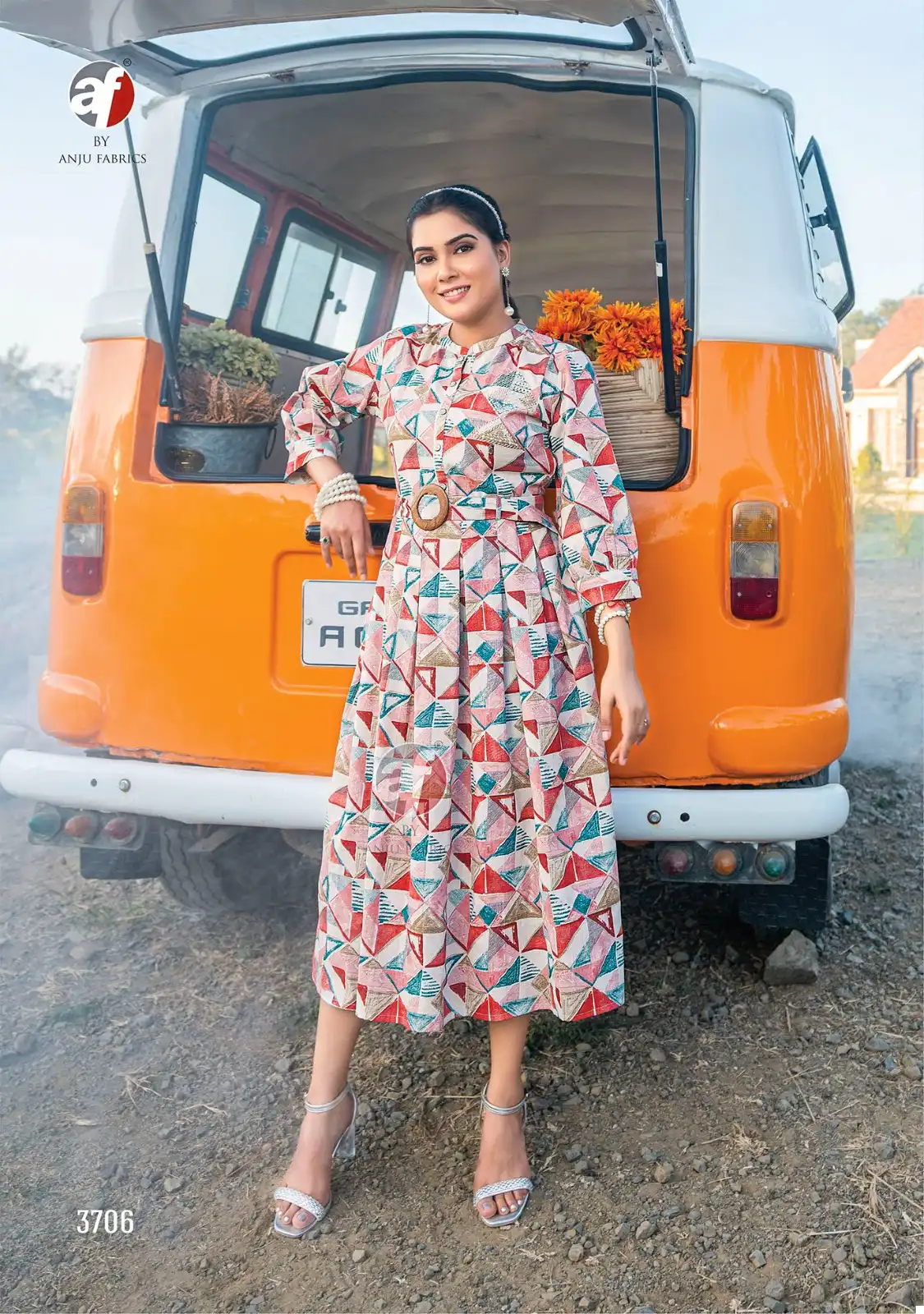 Anju Fabric Attitude Vol 2 Cotton Flex Butterfly Net Wholesale Fancy Kurtis Catalog — Wholesale Kurtis, Anju fabric wholesale from Surat - Gallery Image 4