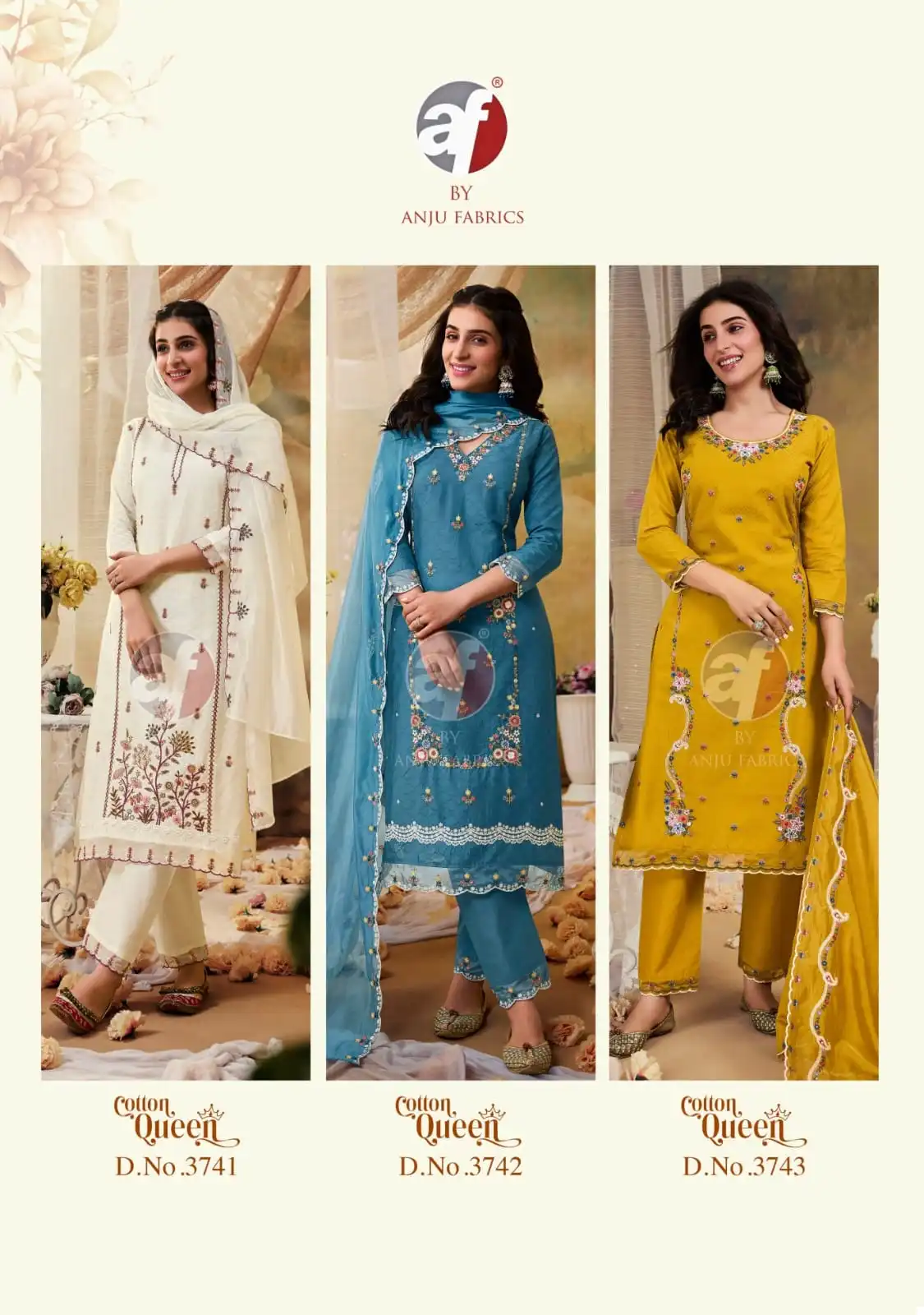 Anju Fabric Cotton Queen Pure Cotton Wholesale Readymade Salwar Suit Catalog — Wholesale Salwar Suits, Anju fabric wholesale from Surat — view 7