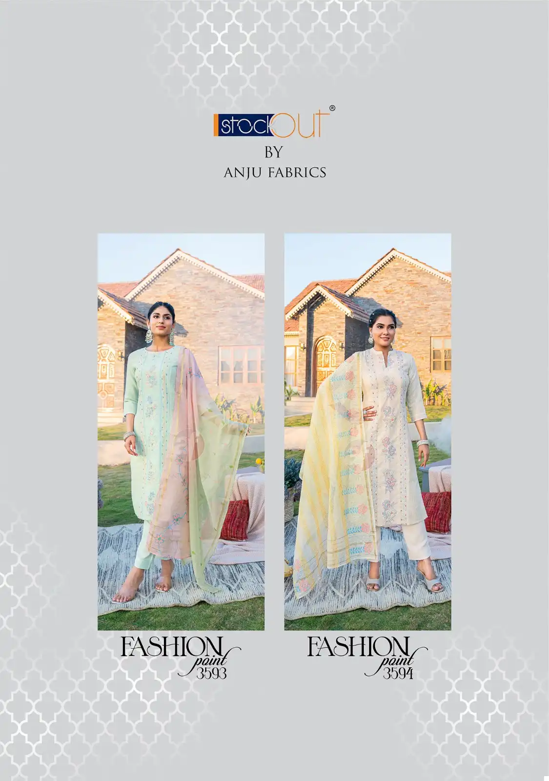 Anju Fabrics Fashion Point Vol 2 Pure Cotton Jacquard Wholesale Designer Readymade Salwar Suit Catalog — Wholesale Salwar Suits, Anju fabric wholesale from Surat - Gallery Image 5