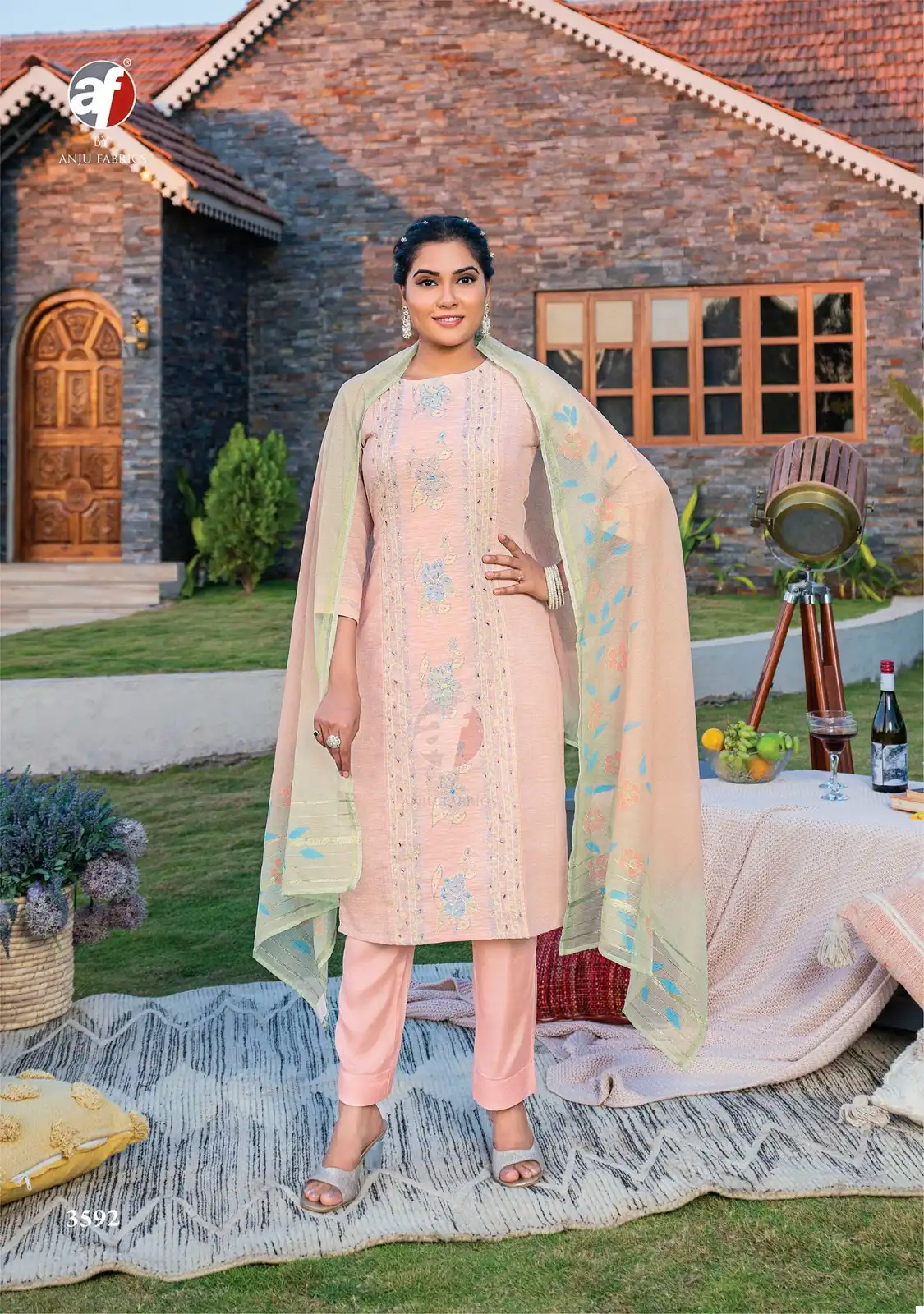 Anju Fabrics Fashion Point Vol 2 Pure Cotton Jacquard Wholesale Designer Readymade Salwar Suit Catalog — Wholesale Salwar Suits, Anju fabric wholesale from Surat - Gallery Image 2