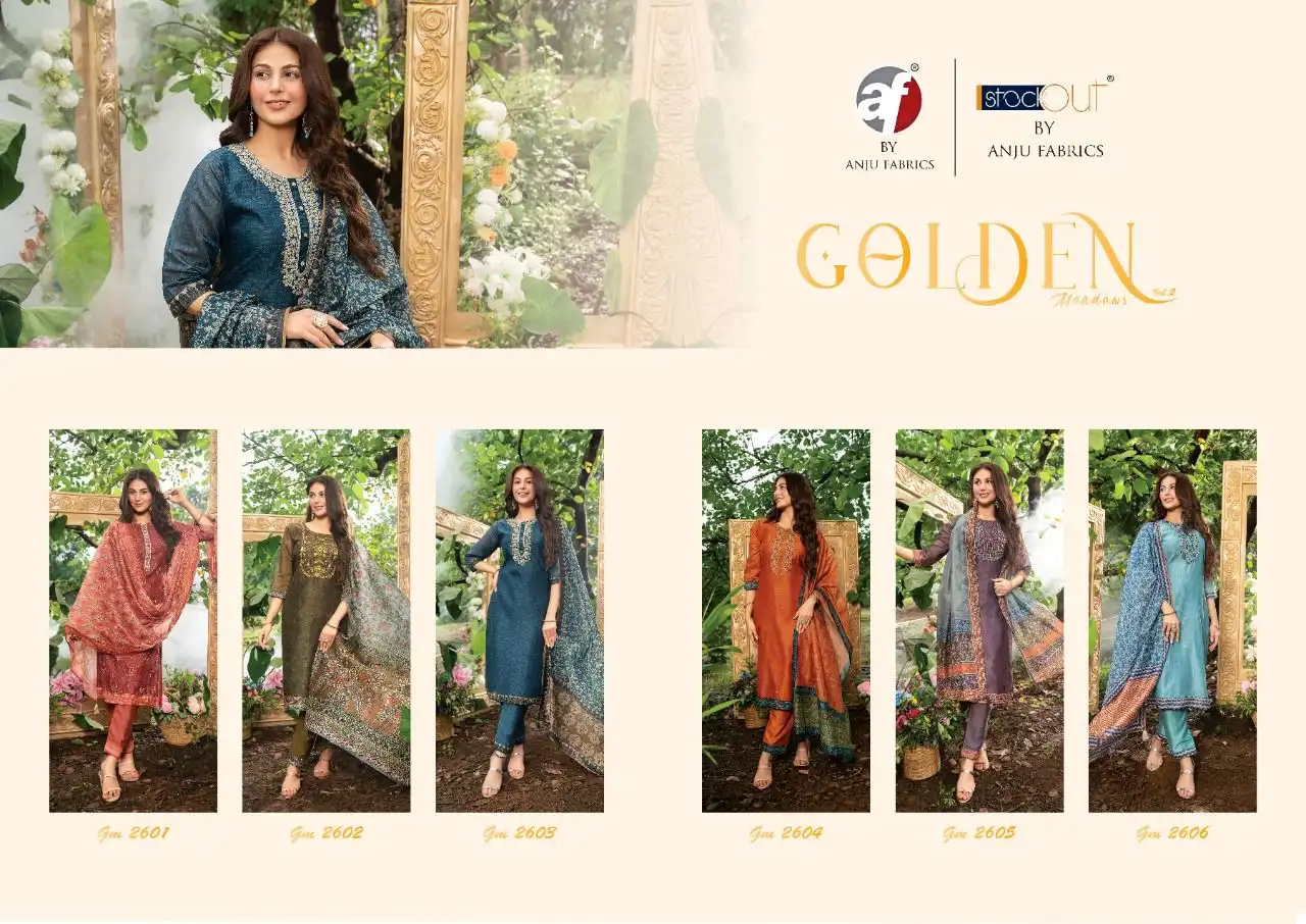 Anju Fabrics Golden Meadows Vol 2 Modal Wholesale Readymade Salwar Suit Catalog — Wholesale Salwar Suits, Anju fabric wholesale from Surat — view 6