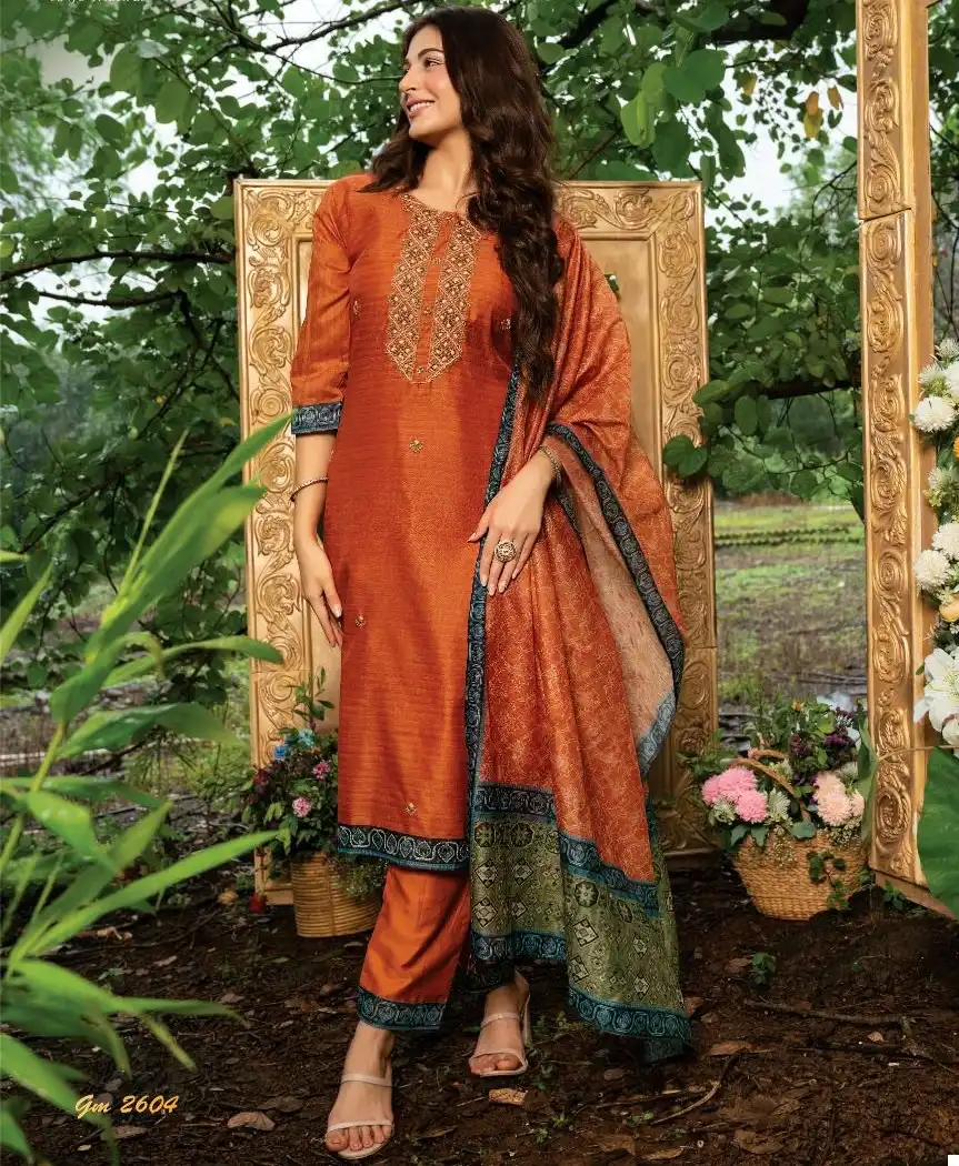 Anju Fabrics Golden Meadows Vol 2 Modal Wholesale Readymade Salwar Suit Catalog — Wholesale Salwar Suits, Anju fabric wholesale from Surat — view 1
