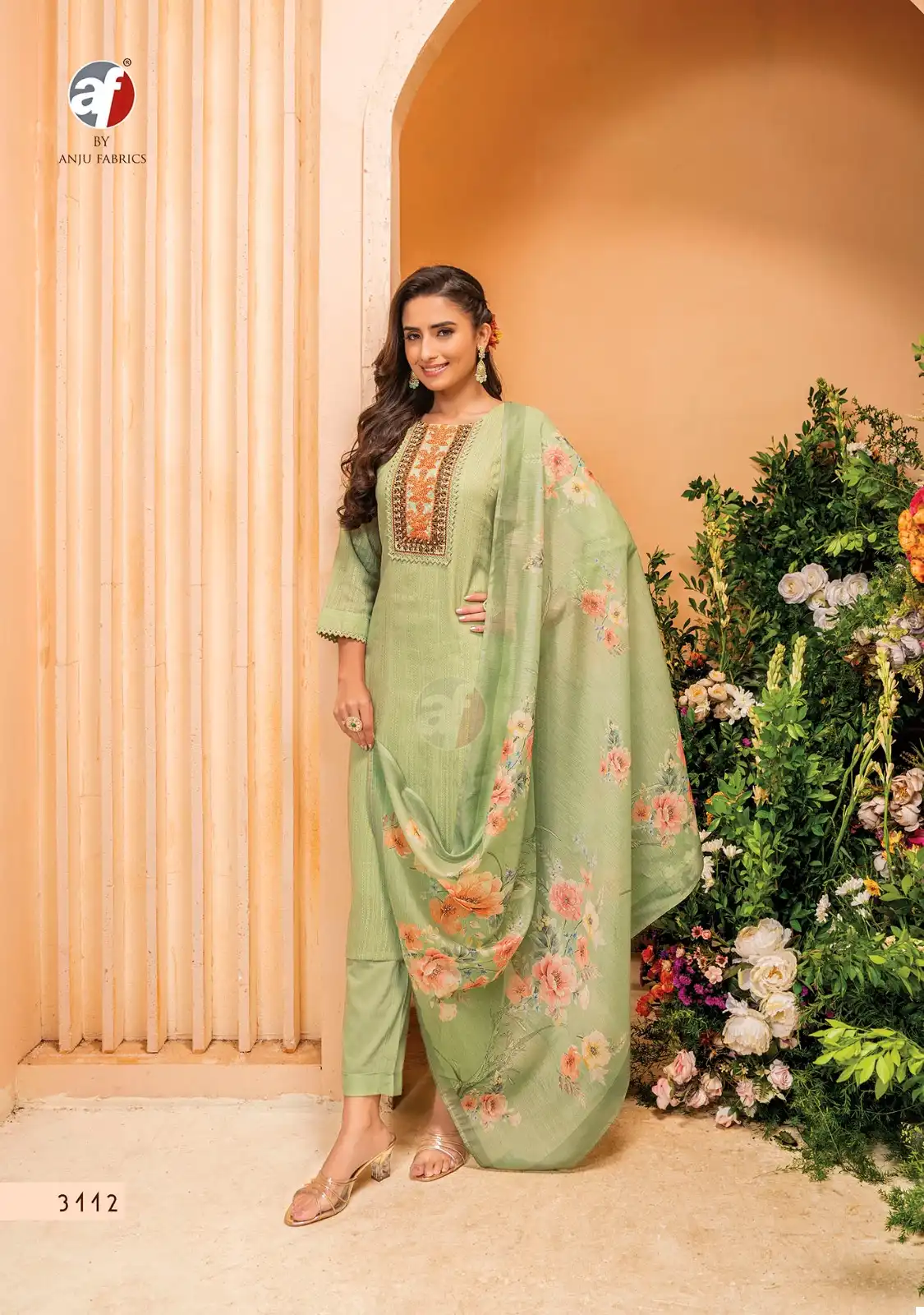 Anju Fabrics Preety Petals Viscose Cotton Dobby Wholesale Designer Readymade Salwar Suit Catalog — Wholesale Salwar Suits, Anju fabric wholesale from Surat - Gallery Image 5