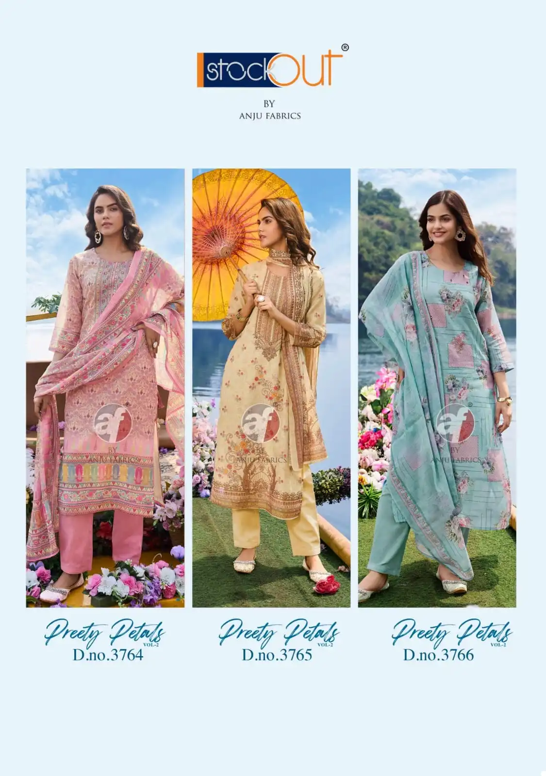 Anju Fabrics Preety Petals Vol 2 Linen Cotton Wholesale Fancy Readymade Salwar Suit Catalog — Wholesale Salwar Suits, Anju fabric wholesale from Surat - Gallery Image 7