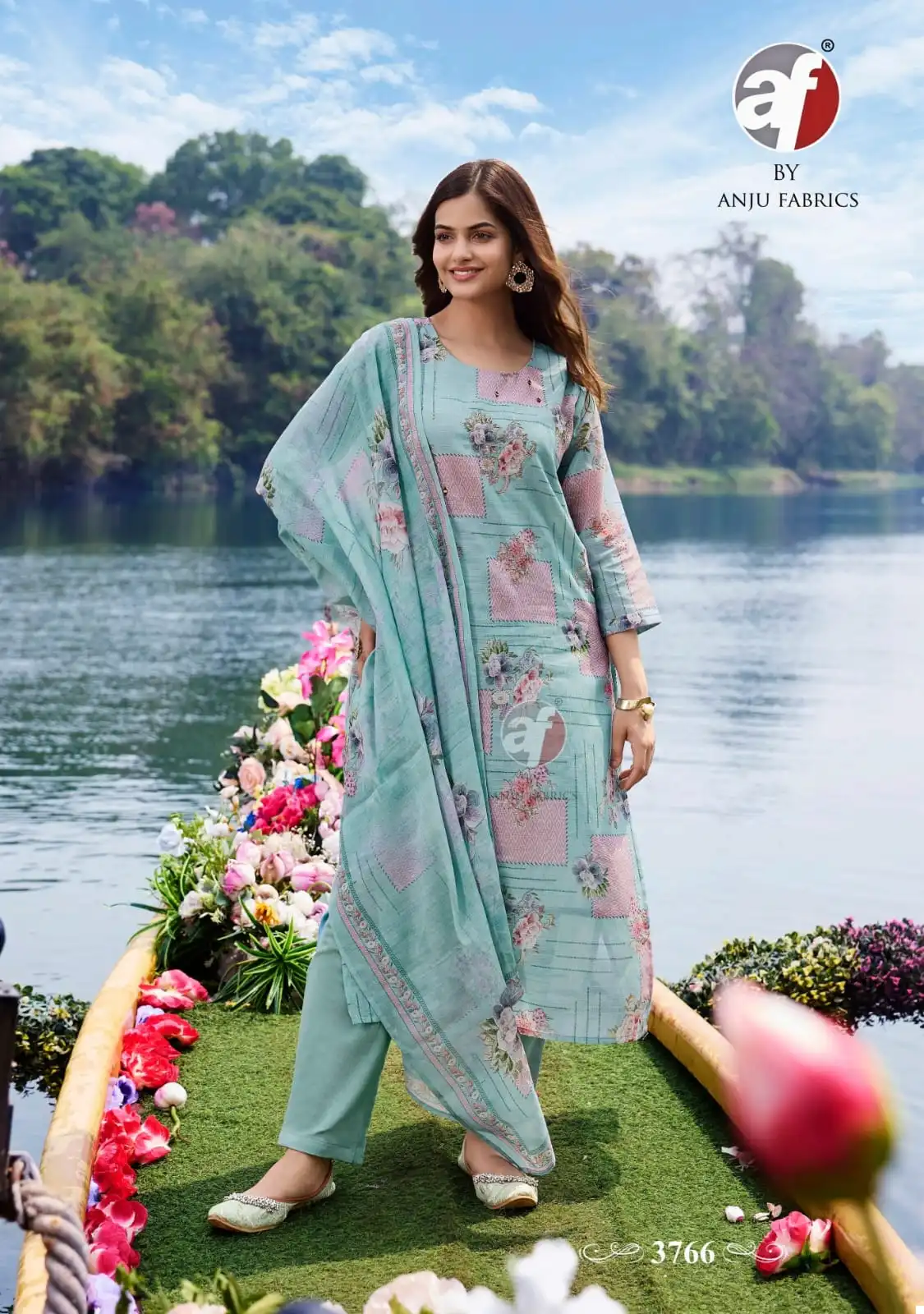 Anju Fabrics Preety Petals Vol 2 Linen Cotton Wholesale Fancy Readymade Salwar Suit Catalog — Wholesale Salwar Suits, Anju fabric wholesale from Surat - Gallery Image 3