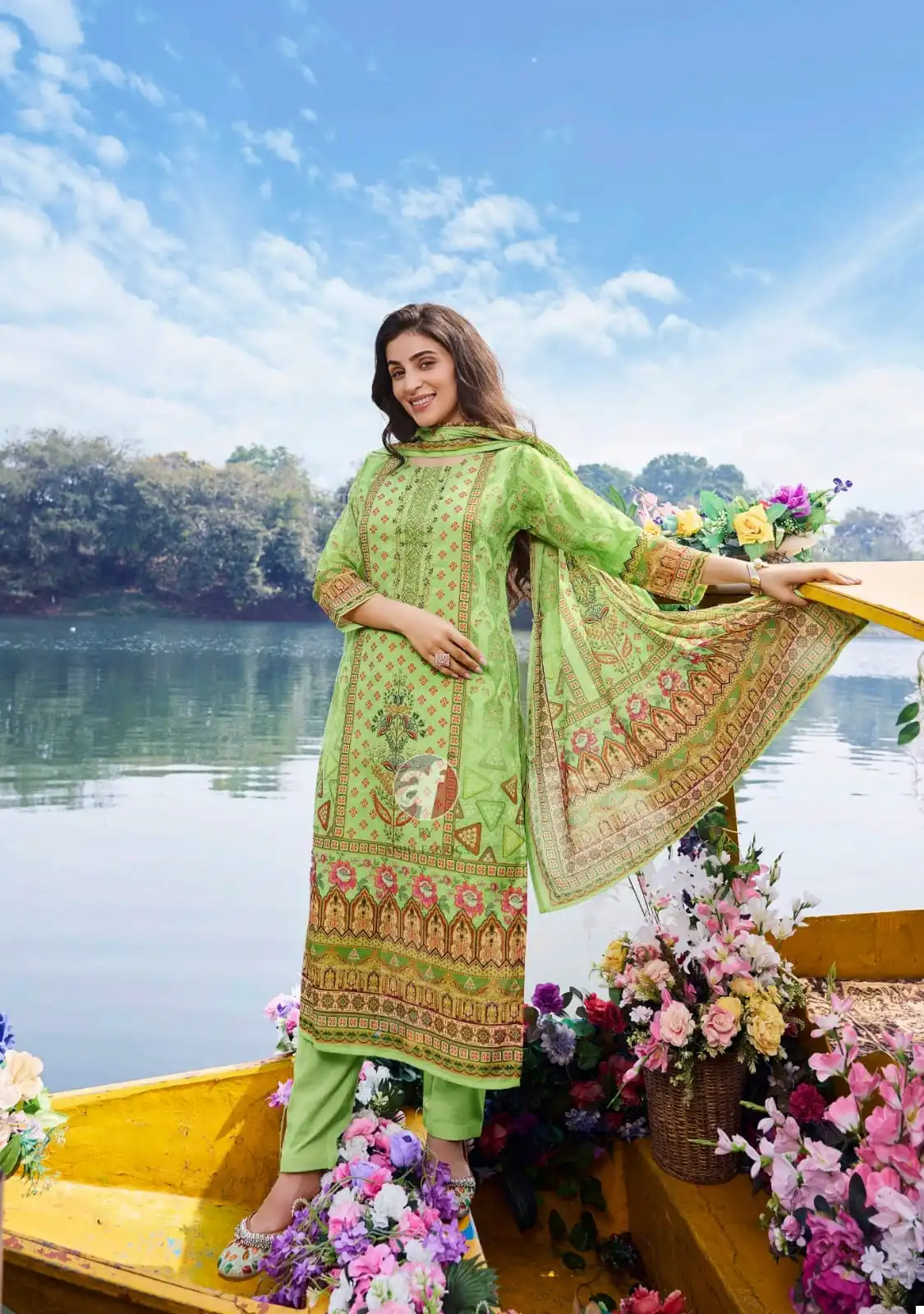 Anju Fabrics Preety Petals Vol 2 Linen Cotton Wholesale Fancy Readymade Salwar Suit Catalog — Wholesale Salwar Suits, Anju fabric wholesale from Surat - Gallery Image 6