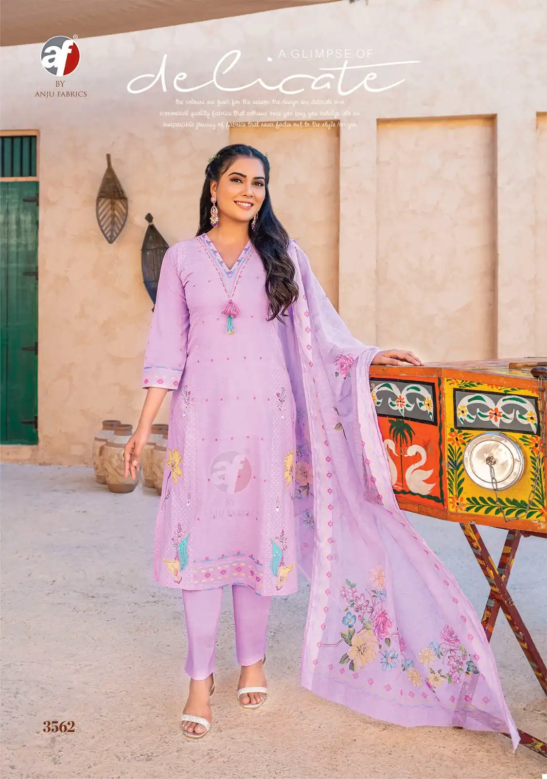 Anju Fabrics Sargam Pure Cotton Dobby Wholesale Readymade Salwar Suit Catalog — Wholesale Salwar Suits, Anju fabric wholesale from Surat — view 3