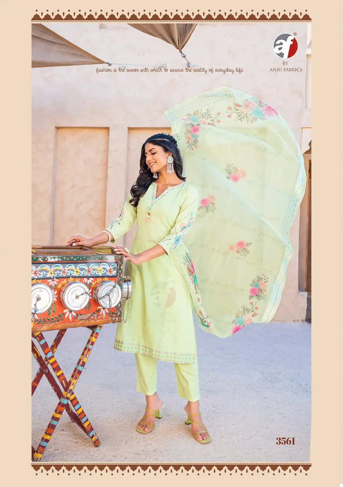 Anju Fabrics Sargam Pure Cotton Dobby Wholesale Readymade Salwar Suit Catalog — Wholesale Salwar Suits, Anju fabric wholesale from Surat — view 4