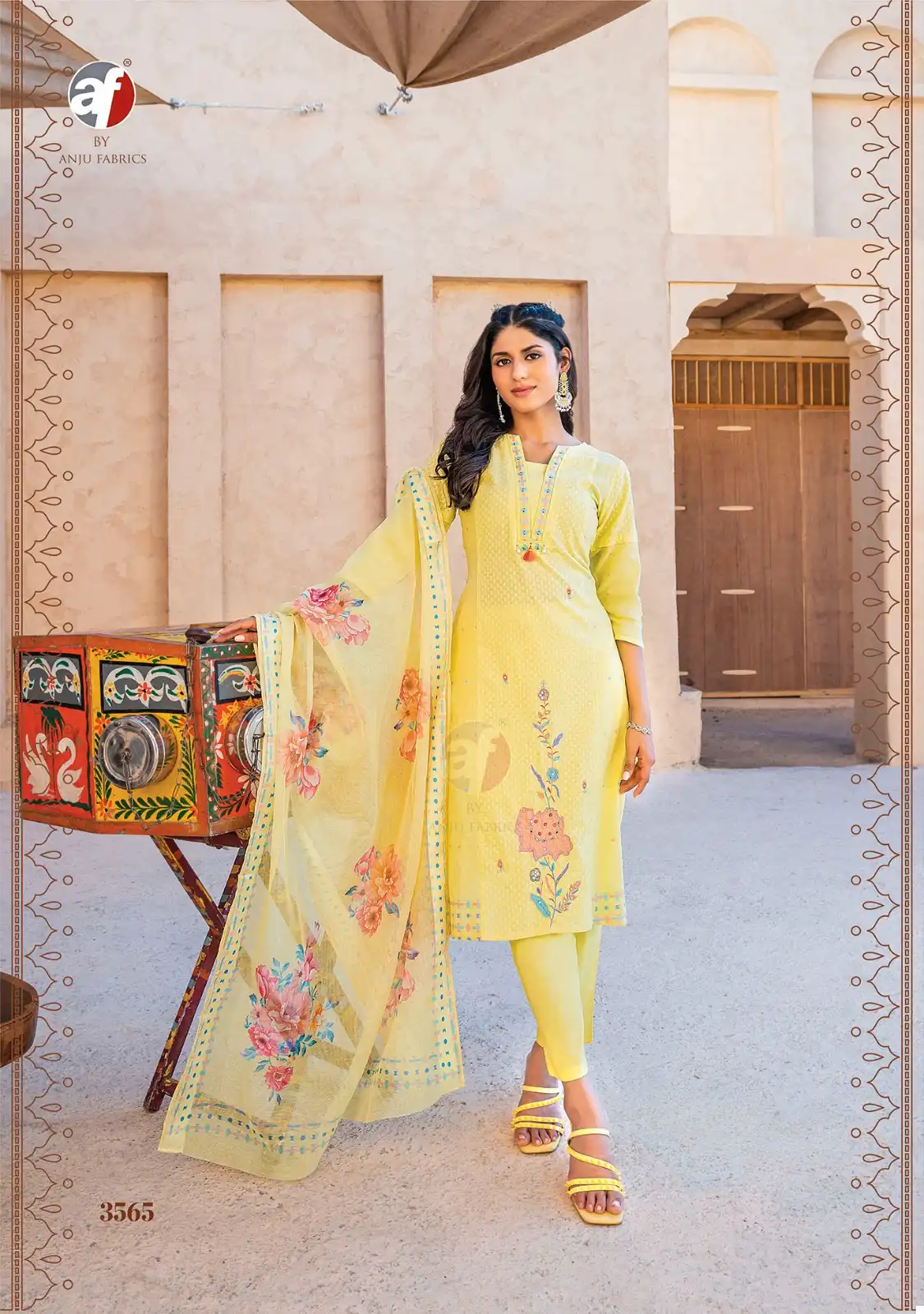 Anju Fabrics Sargam Pure Cotton Dobby Wholesale Readymade Salwar Suit Catalog — Wholesale Salwar Suits, Anju fabric wholesale from Surat — view 5