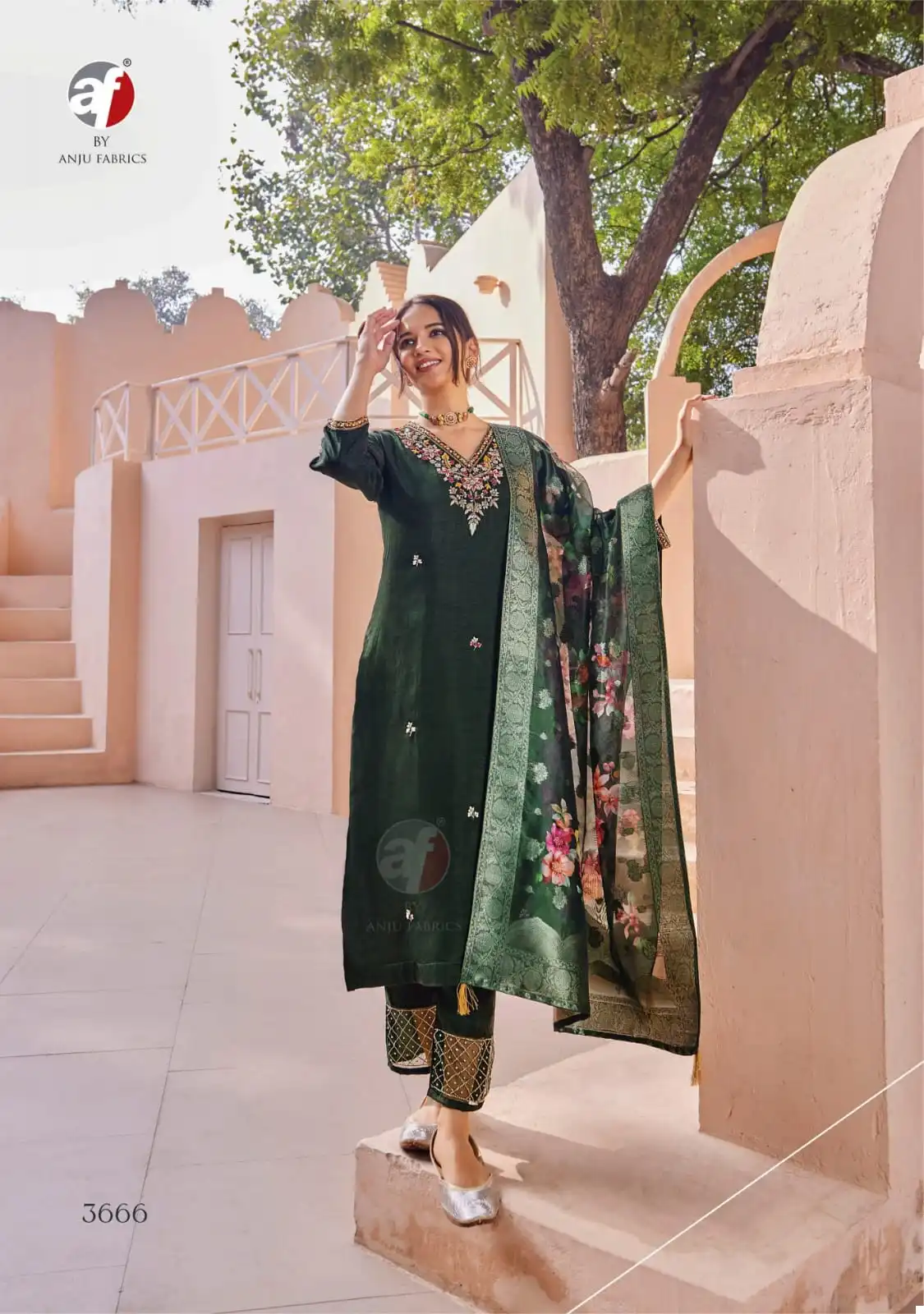 Anju Fabrics Shehnai Vol 7 Pure Dola Silk Wholesale Designer Readymade Salwar Suit Catalog — Wholesale Salwar Suits, Anju fabric wholesale from Surat — view 6