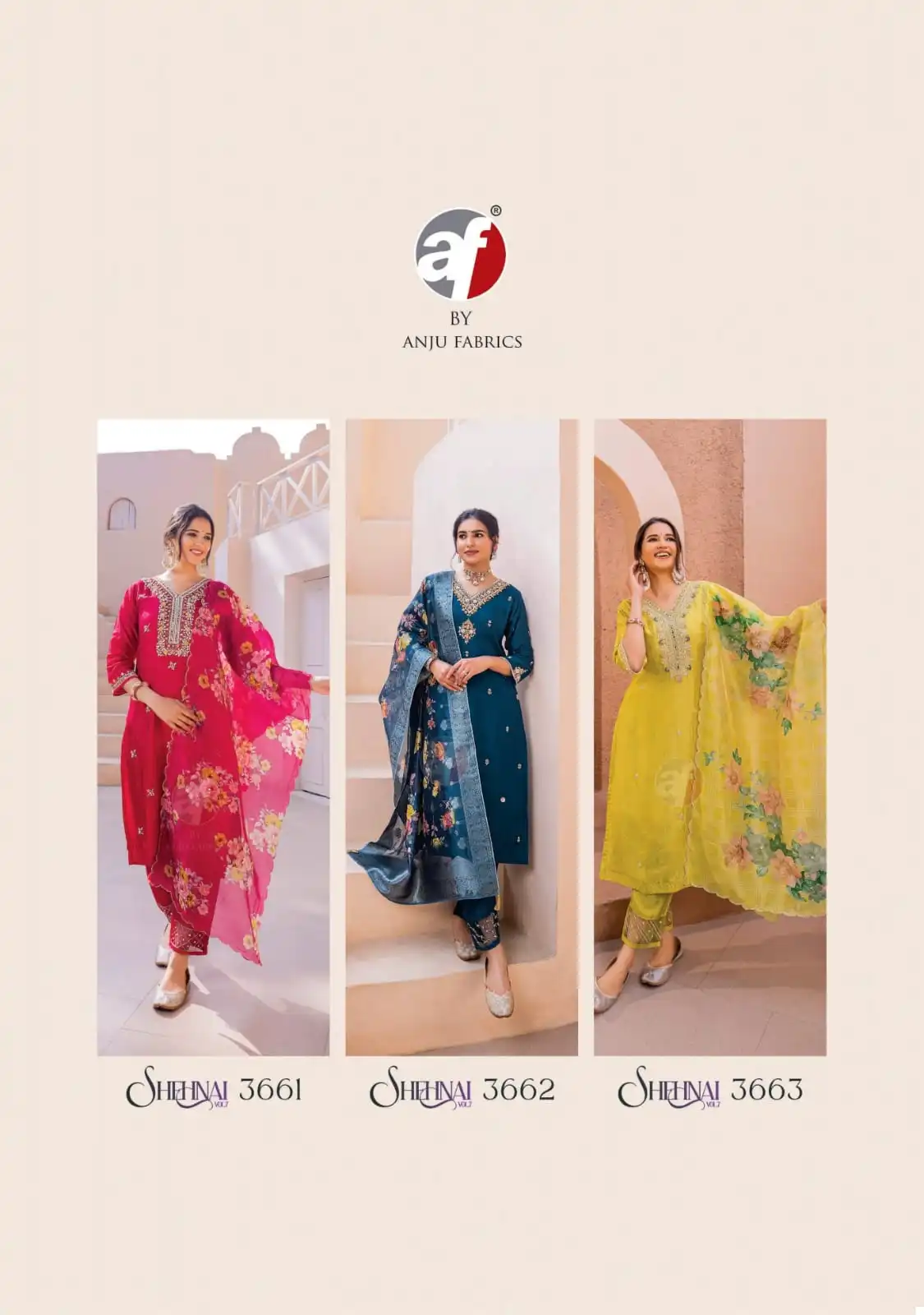 Anju Fabrics Shehnai Vol 7 Pure Dola Silk Wholesale Designer Readymade Salwar Suit Catalog — Wholesale Salwar Suits, Anju fabric wholesale from Surat — view 7