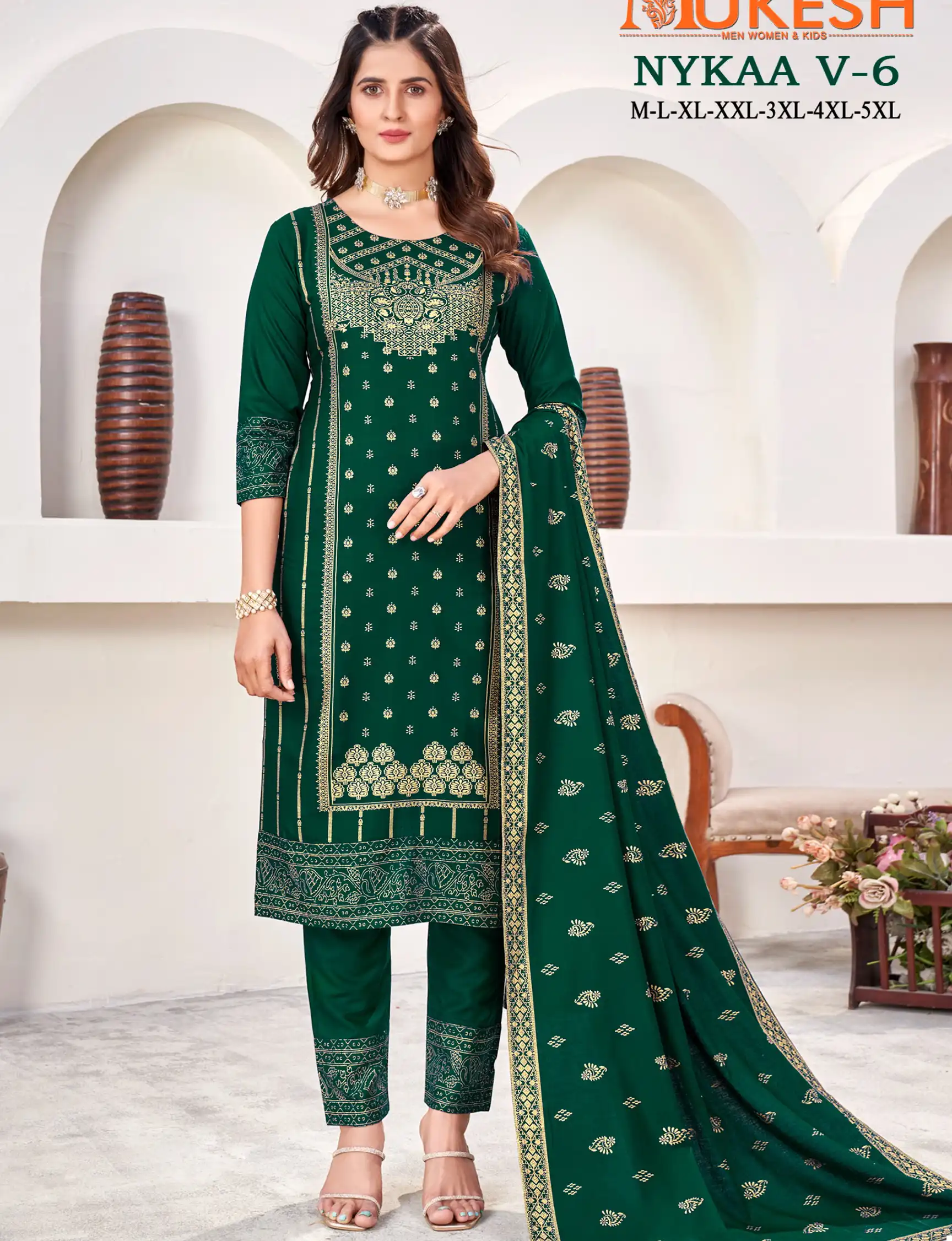 Banwery Fashion Nykaa Vol 6 Rayon Gold Print Wholesale Readymade Salwar Suit Catalog