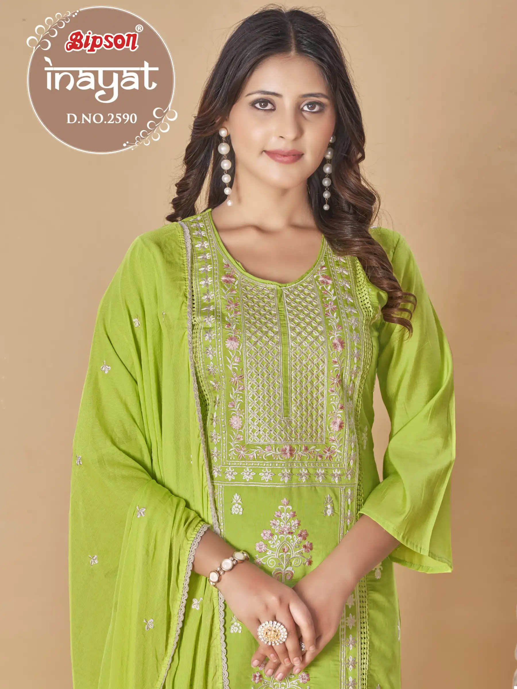 Bipson Inayat 2590 Pure Roman Silk Wholesale Fancy Salwar Suit Catalog