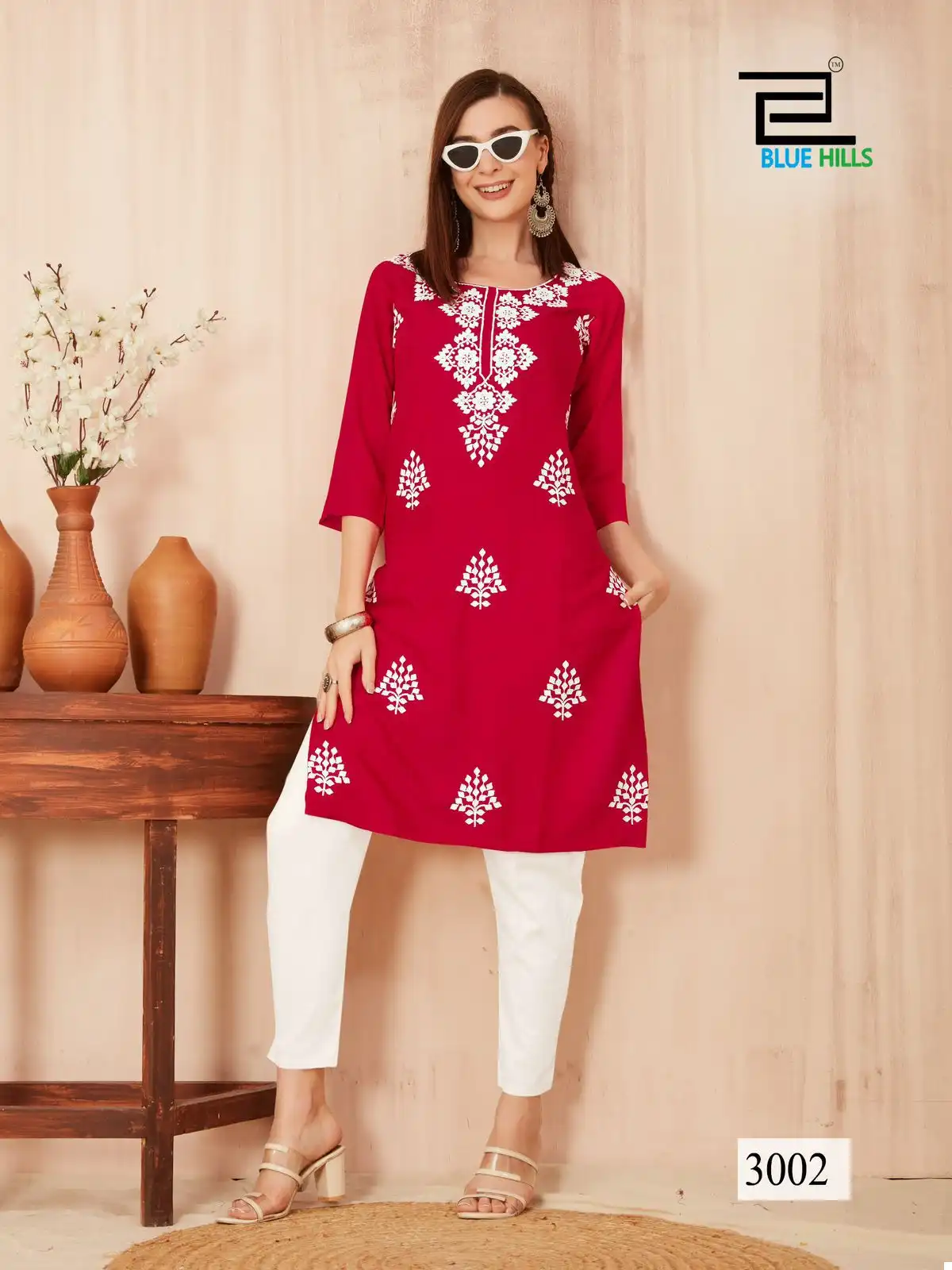 Blue Hills Nawab Vol 3 14 Kg Rayon Wholesale Fancy Kurtis Catalog - Image 4