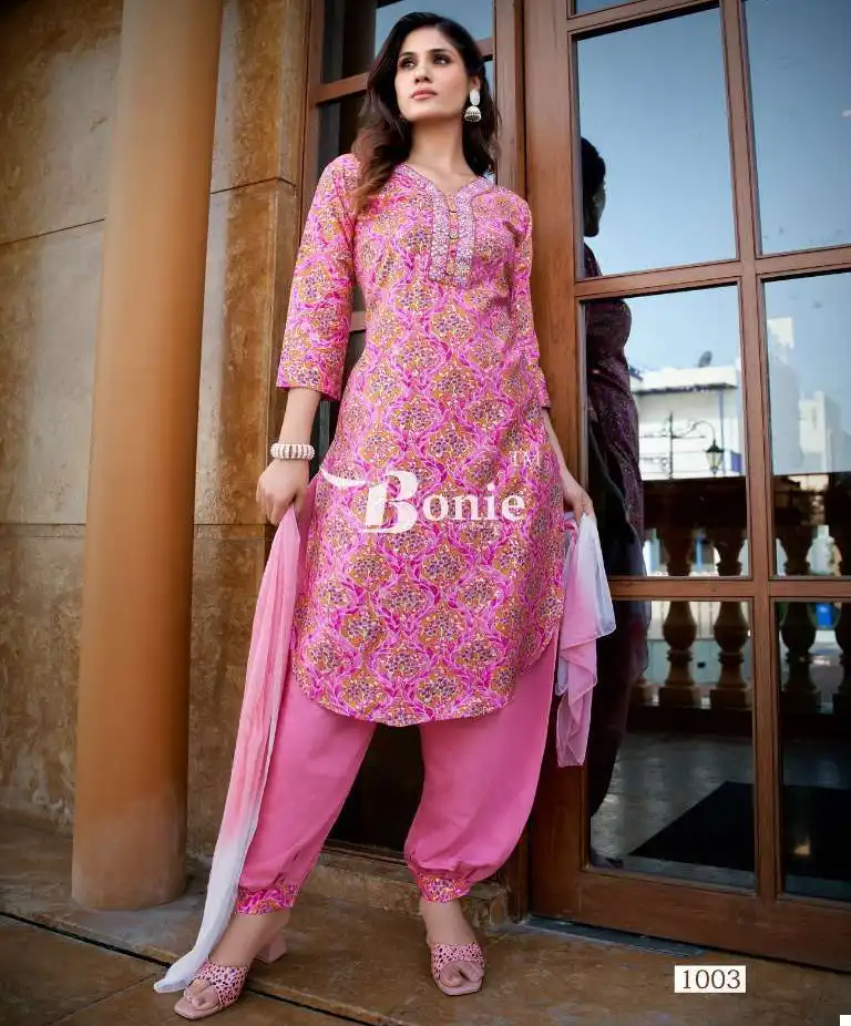 Bonie Izhar Vol 3 Heavy Chanderi Prints Wholesale Readymade Salwar Suit Catalog