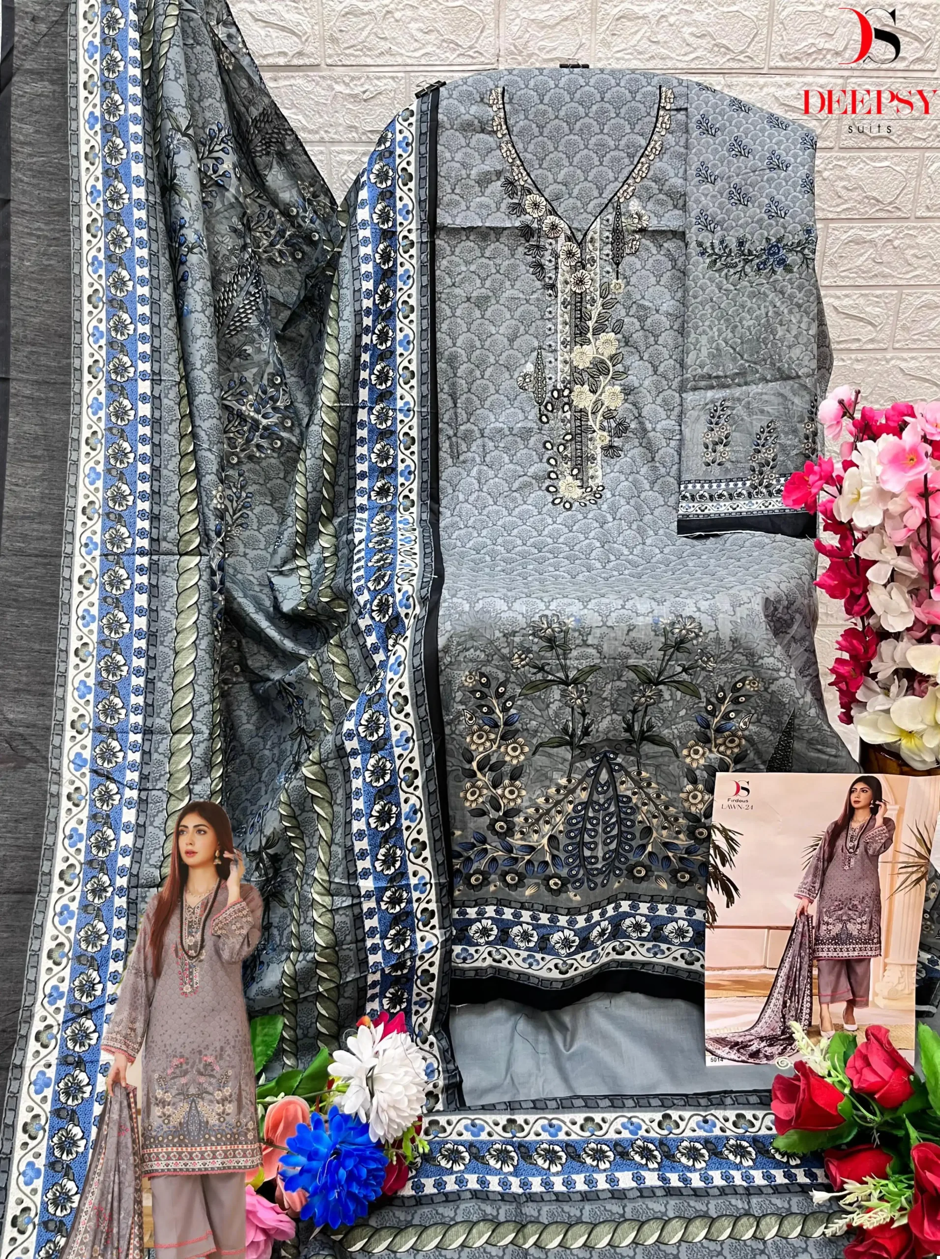 Deepsy Suits Firdous Lawn 24 Pure Cotton Print Wholesale Pakistani Salwar Suit Catalog - Image 9