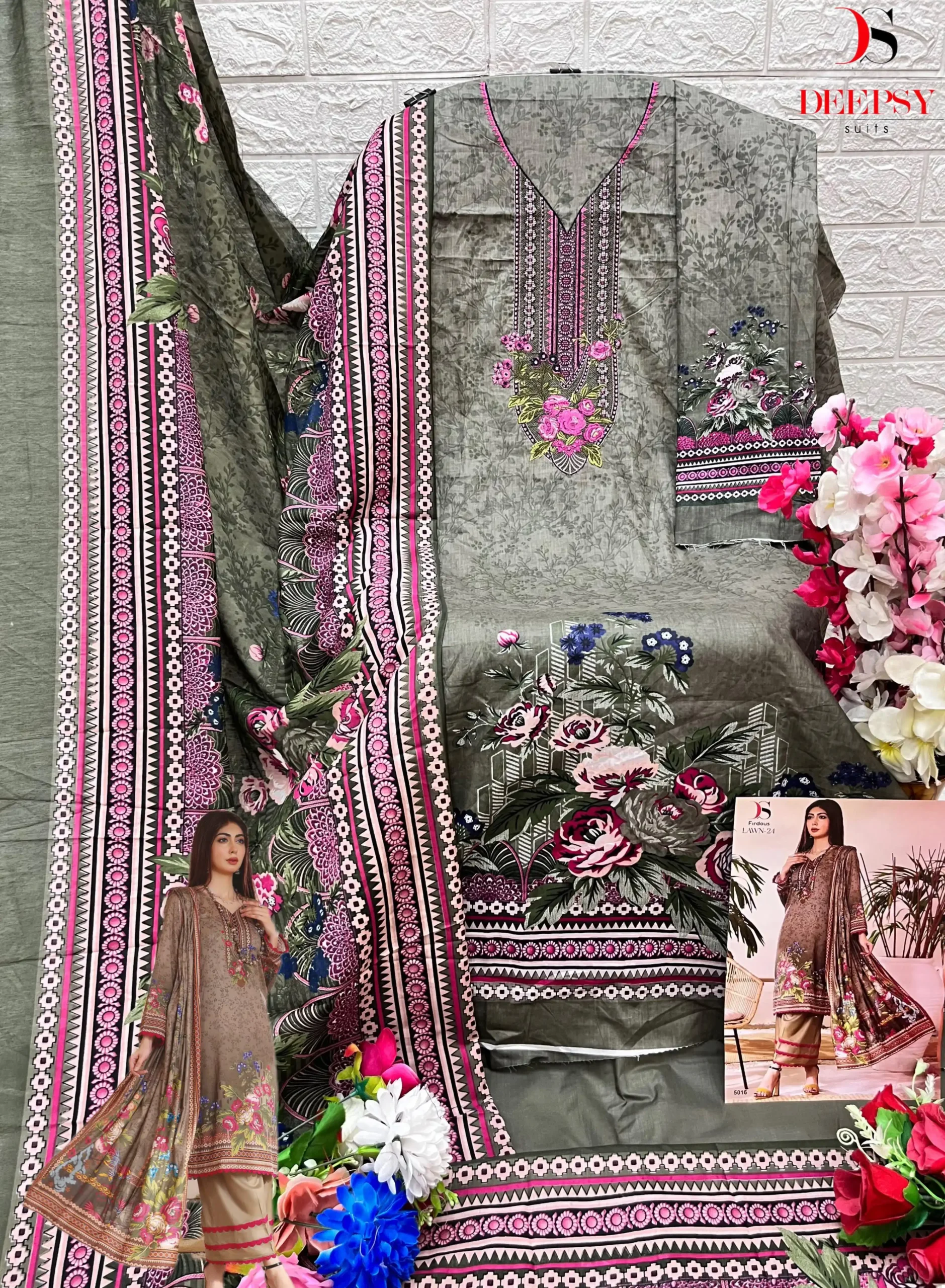 Deepsy Suits Firdous Lawn 24 Pure Cotton Print Wholesale Pakistani Salwar Suit Catalog - Image 10
