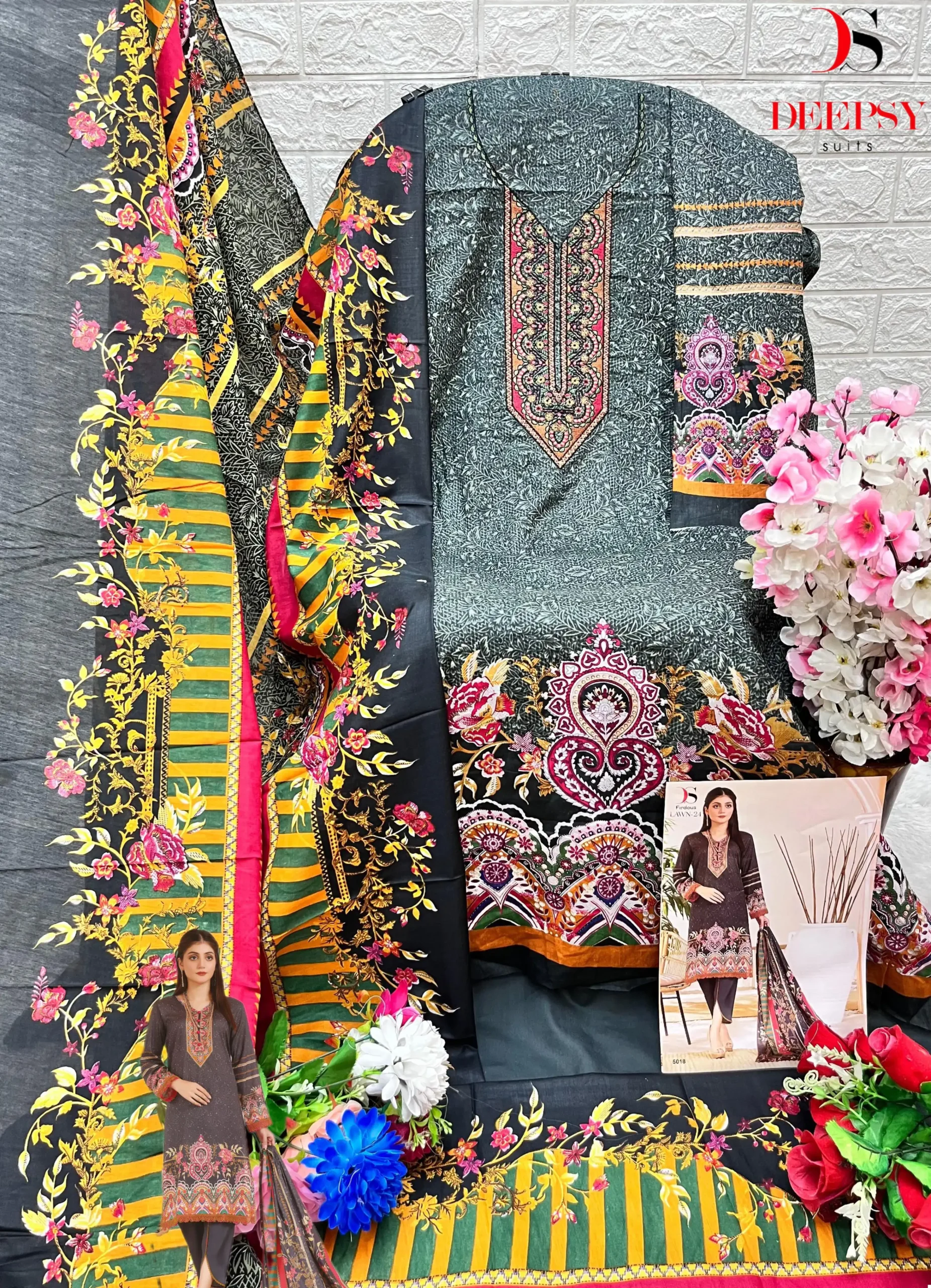 Deepsy Suits Firdous Lawn 24 Pure Cotton Print Wholesale Pakistani Salwar Suit Catalog - Image 13