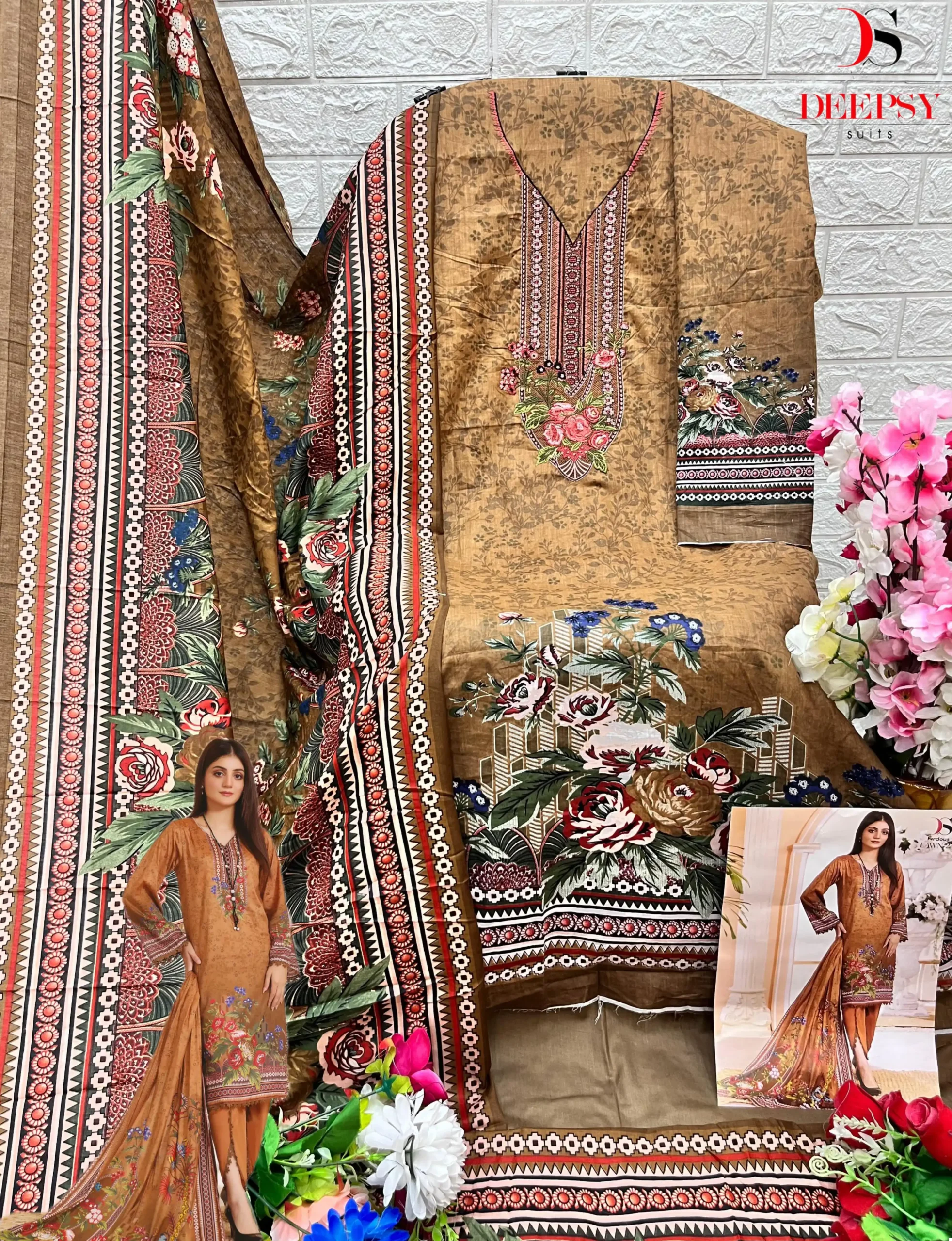 Deepsy Suits Firdous Lawn 24 Pure Cotton Print Wholesale Pakistani Salwar Suit Catalog - Image 14