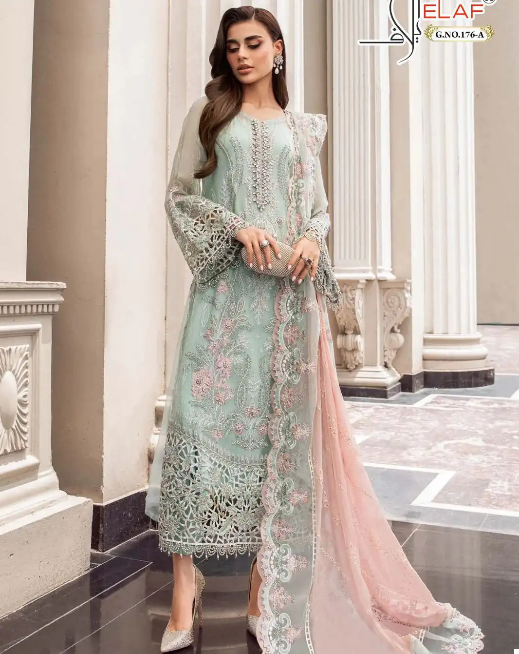 Elaf G 176 Heavy Faux Georgette Wholesale Pakistani Salwar Suit
