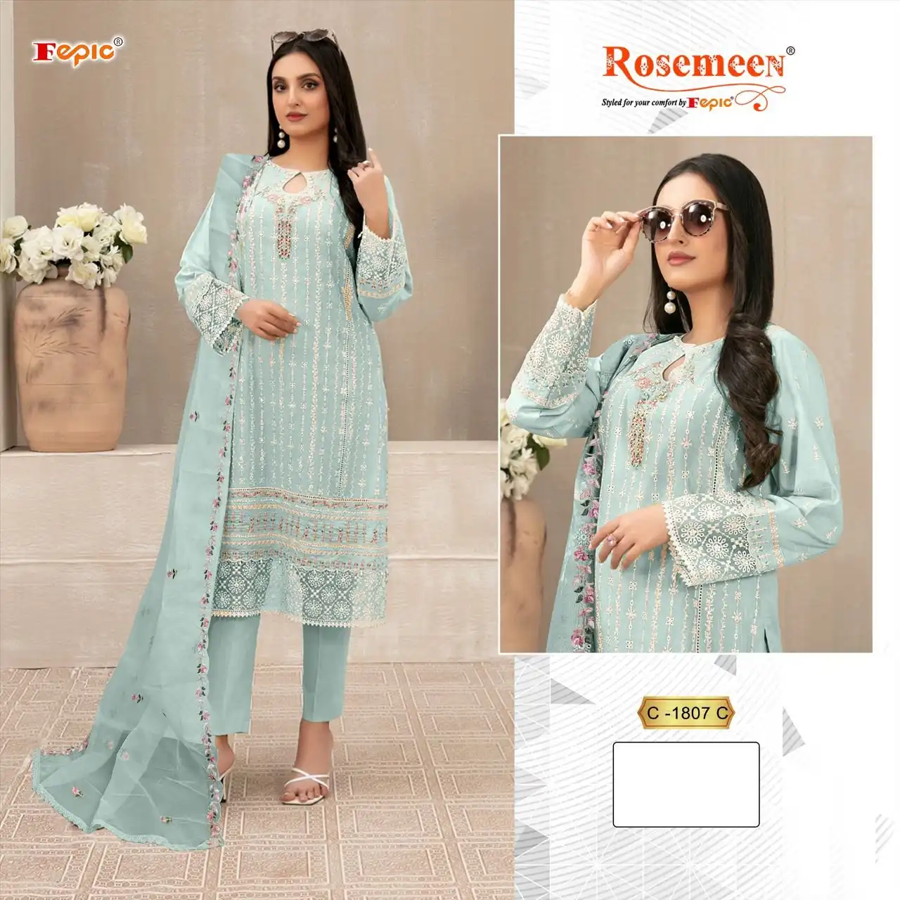 Fepic C 1807 Georgette Wholesale Pakistani Salwar Suit Catalog - Image 3