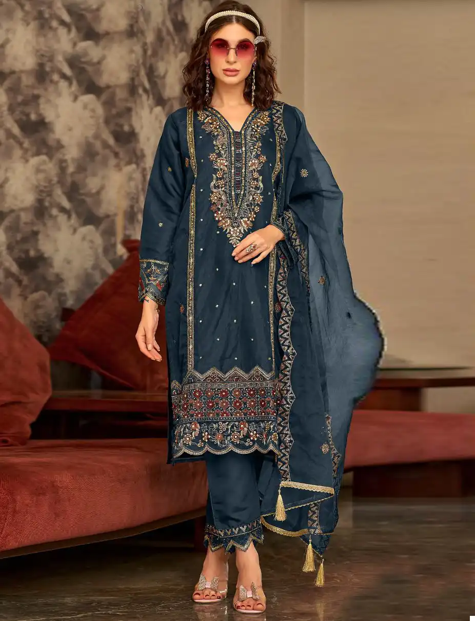 Fepic C 1808 Organza Wholesale Pakistani Salwar Suit Catalog