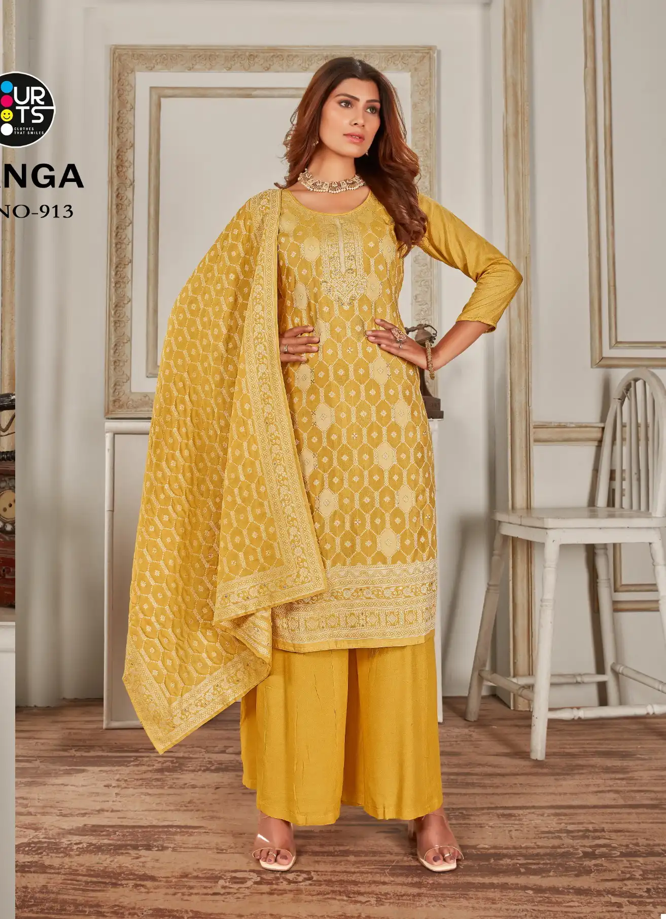 Fourdots Ganga Pure Muslin Wholesale Fancy Salwar Suit Catalog - Image 3