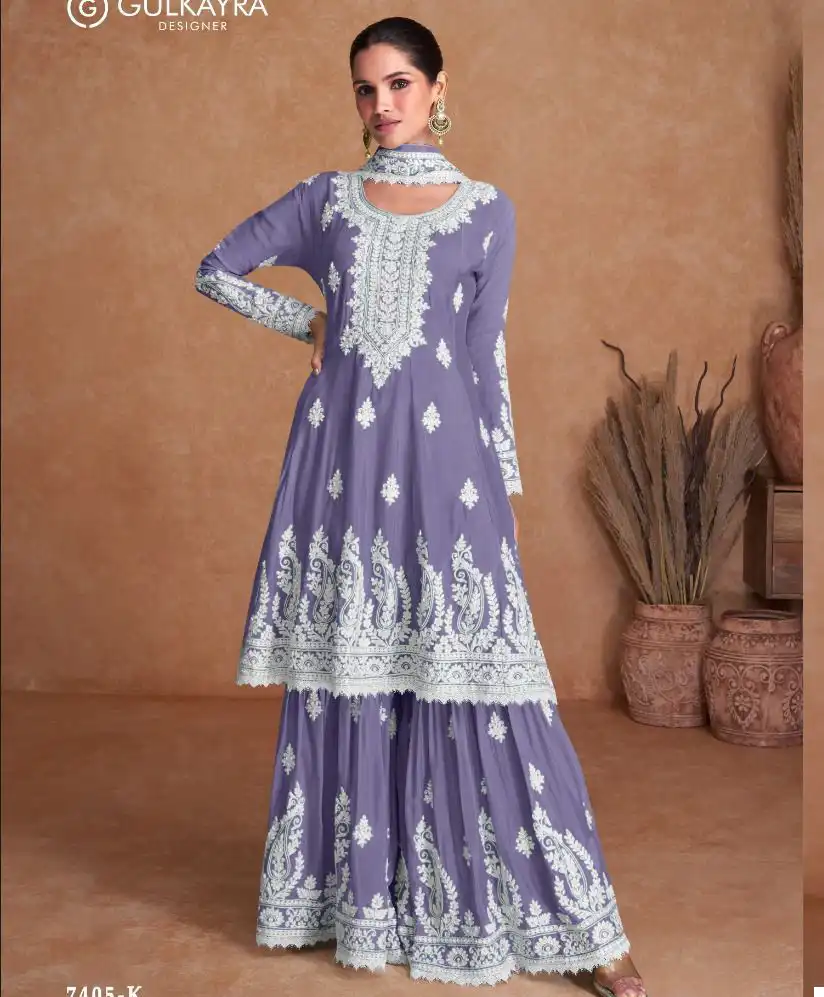 Gulkayra Designer Vamika Real Chinon Wholesale Designer Readymade Salwar Suit Catalog