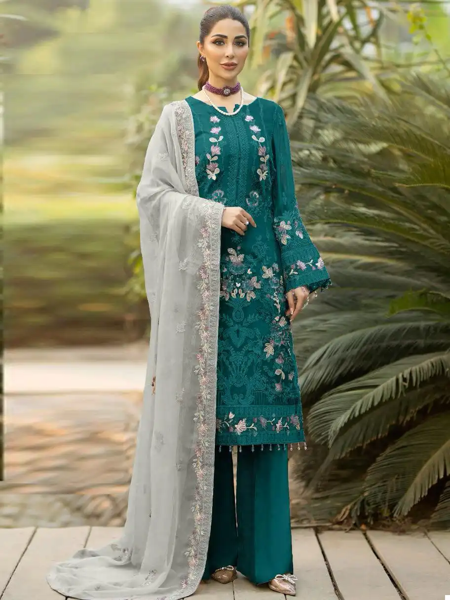 Hoor Tex H 252 Faux Georgette Wholesale Pakistani Salwar Suit Catalog