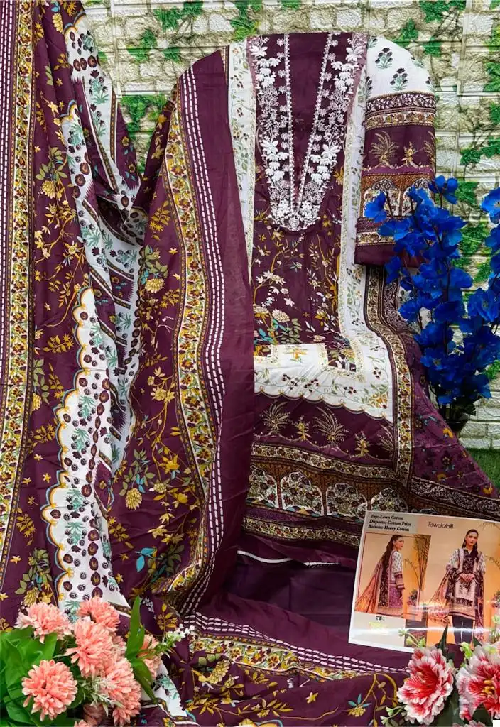 Hoor Tex Tw 01 Lawn Cotton Wholesale Pakistani Salwar Suit - Image 2