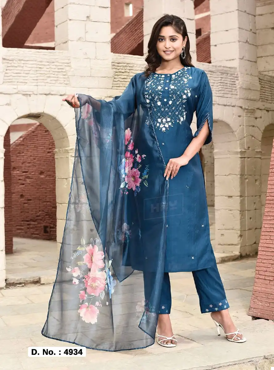 Hru India Sanskriti Vol 43 Nylon By Pure Viscose Wholesale Readymade Salwar Suit Catalog - Image 2