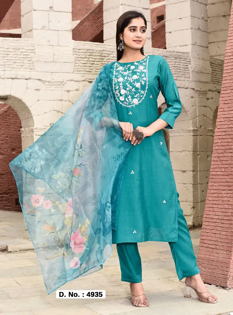 Hru India Sanskriti Vol 43 Nylon By Pure Viscose Wholesale Readymade Salwar Suit Catalog - Image 3