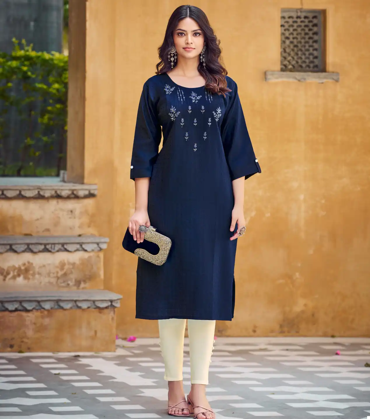 Kalaroop Rectangle Viscose Wholesale Fancy Kurti Catalog