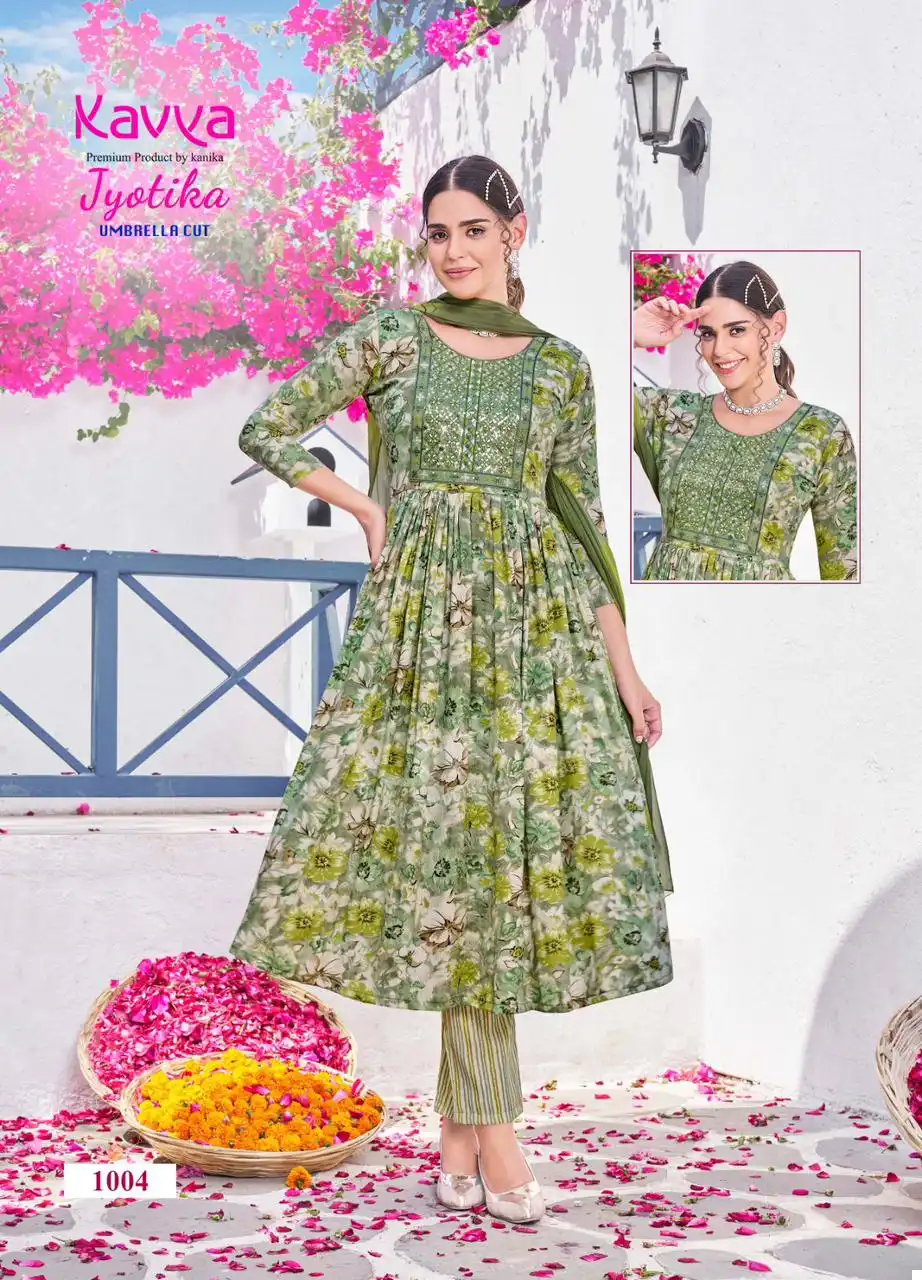 Kavya Jyotika Vol 1 Capsule Foil Print Wholesale Readymade Salwar Suit Catalog — Wholesale Salwar Suits, Kavya wholesale from Surat - Gallery Image 9