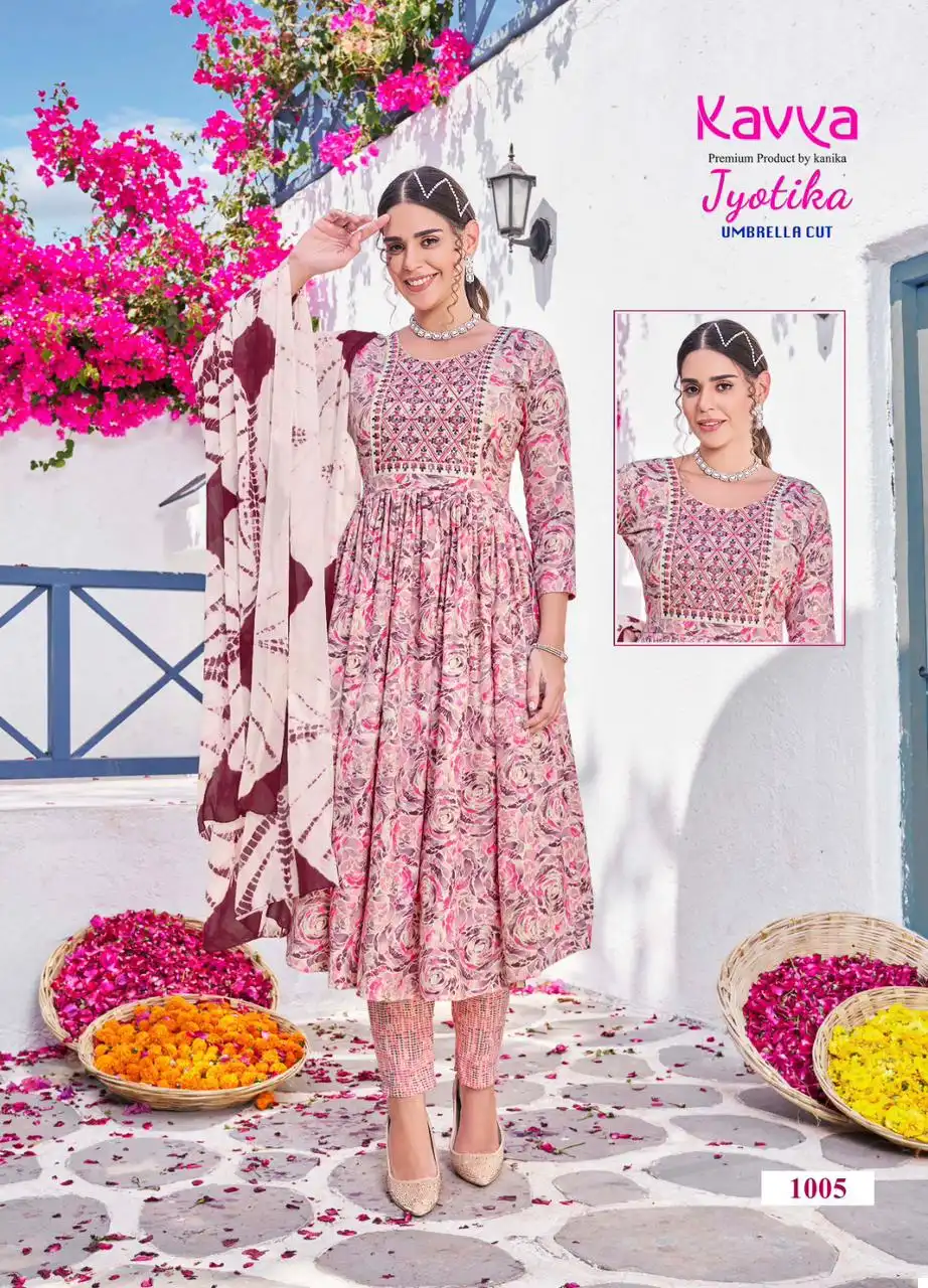 Kavya Jyotika Vol 1 Capsule Foil Print Wholesale Readymade Salwar Suit Catalog — Wholesale Salwar Suits, Kavya wholesale from Surat - Gallery Image 8