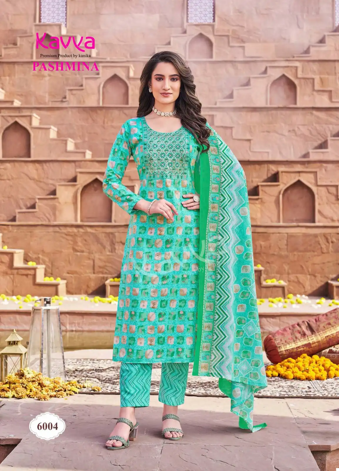 Kavya Pashmina Vol 6 Malaysian Cotton Wholesale Readymade Salwar Suit Catalog — Wholesale Salwar Suits, Kavya wholesale from Surat - Gallery Image 2