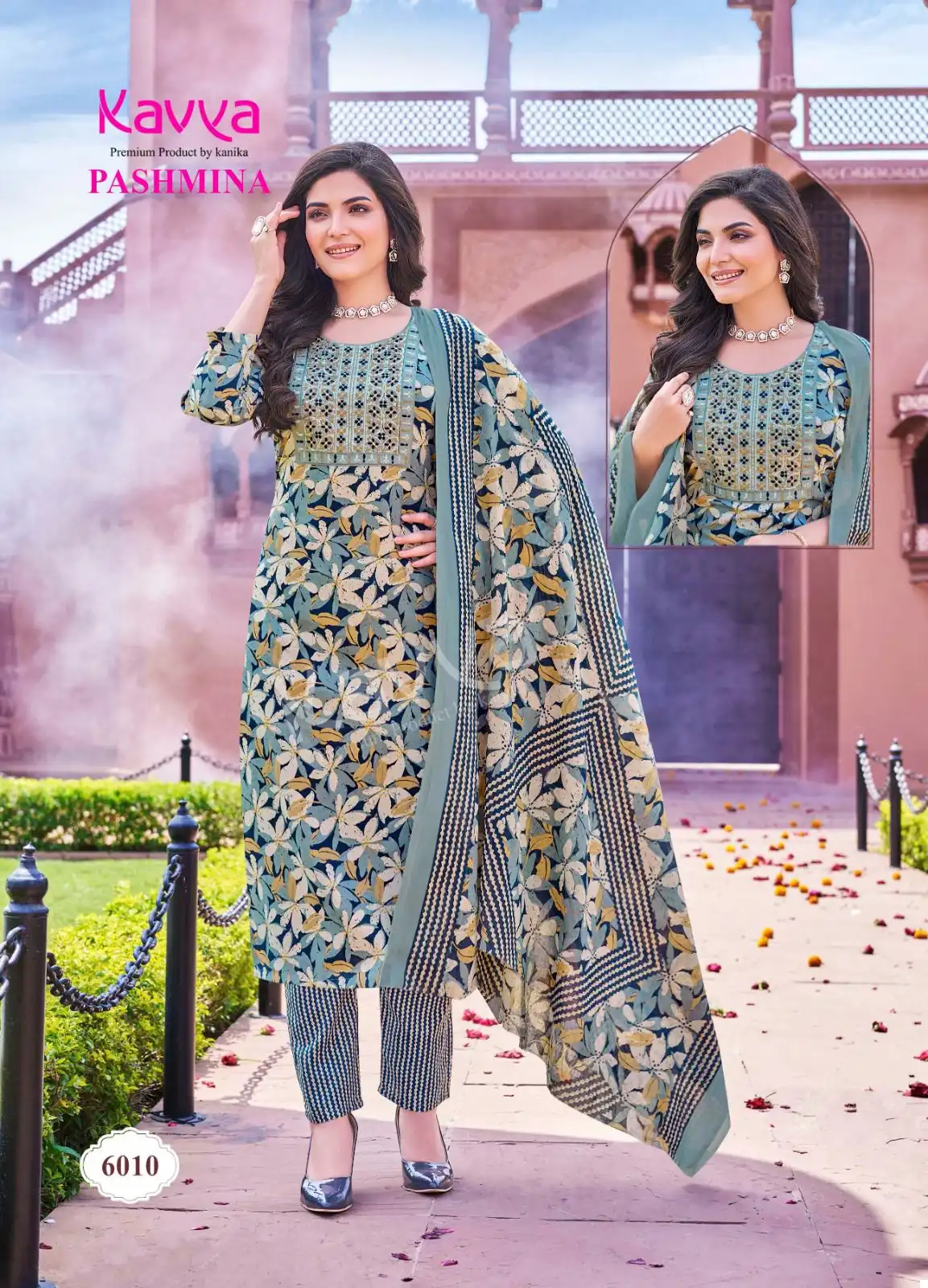 Kavya Pashmina Vol 6 Malaysian Cotton Wholesale Readymade Salwar Suit Catalog — Wholesale Salwar Suits, Kavya wholesale from Surat - Gallery Image 3